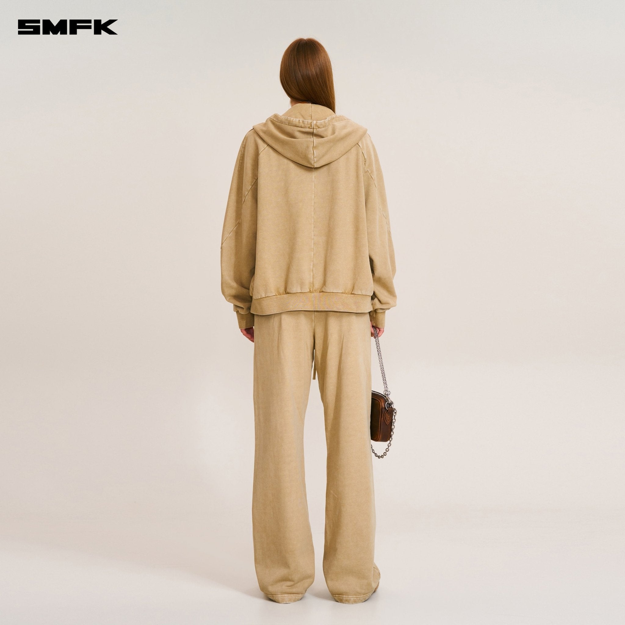 SMFK Vintage - Savage Loose Sports Zip Hoodie in Fading Desert | MADAX