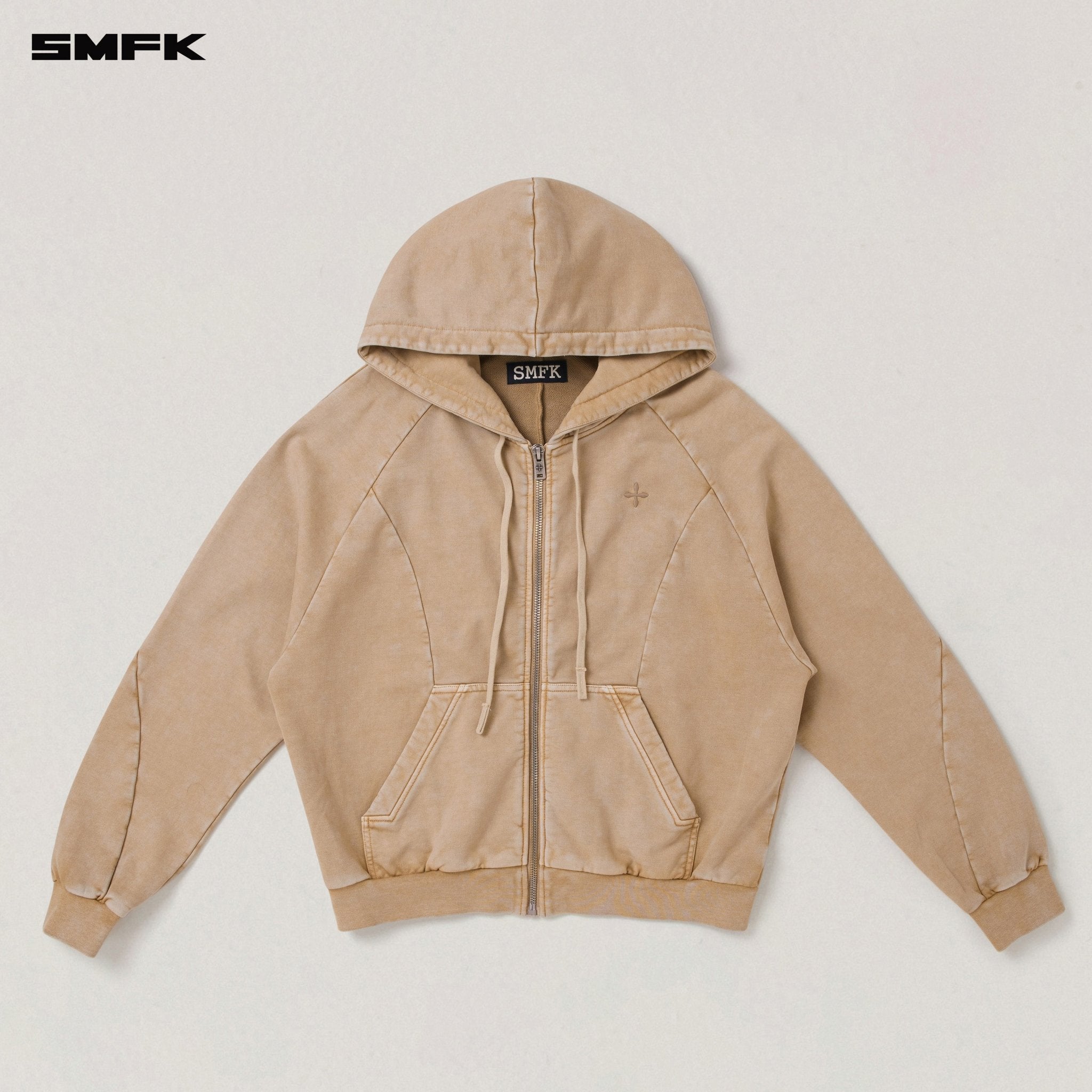 SMFK Vintage - Savage Loose Sports Zip Hoodie in Fading Desert | MADAX
