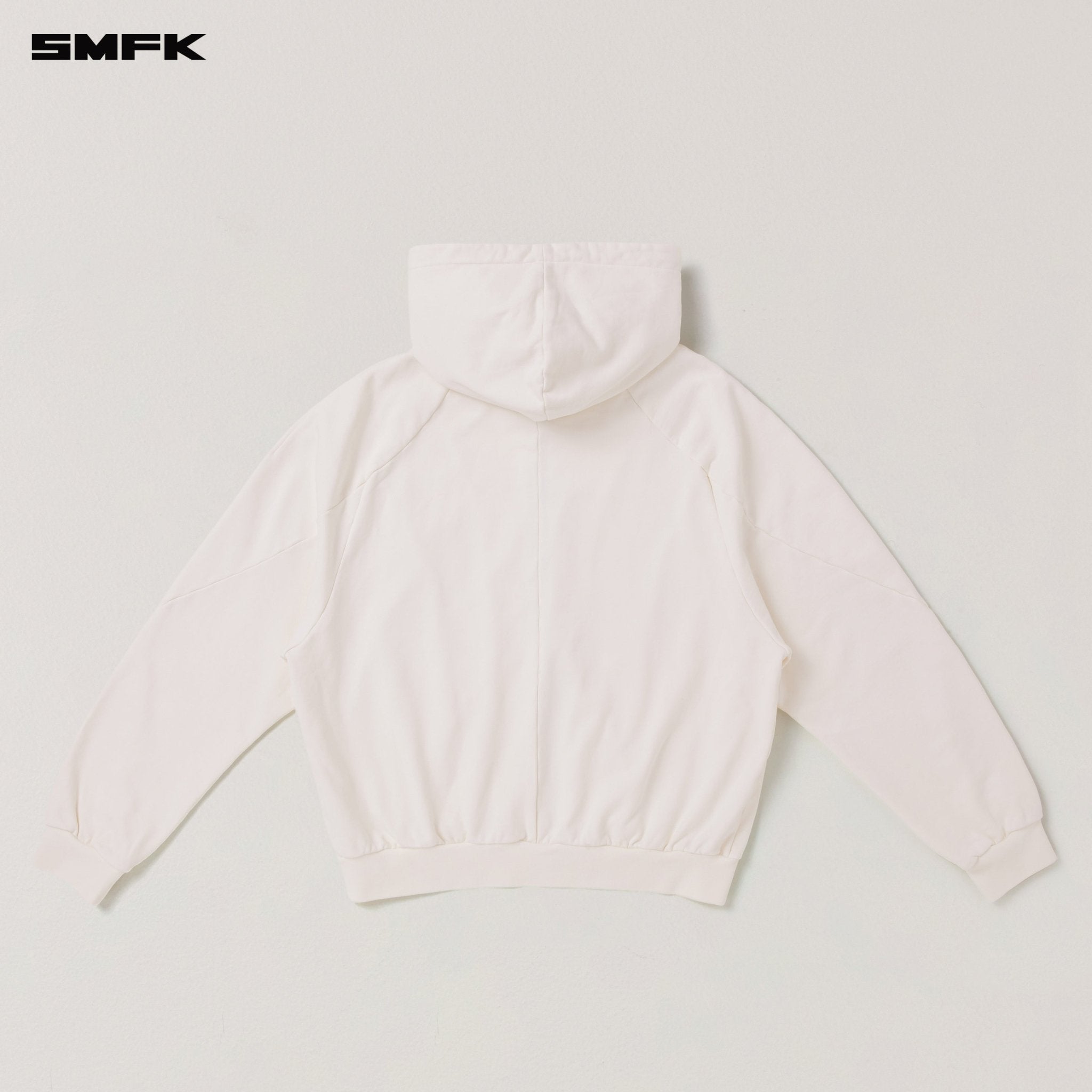 SMFK Vintage - Savage Loose Sports Zip Hoodie in Snow Mountain White | MADAX