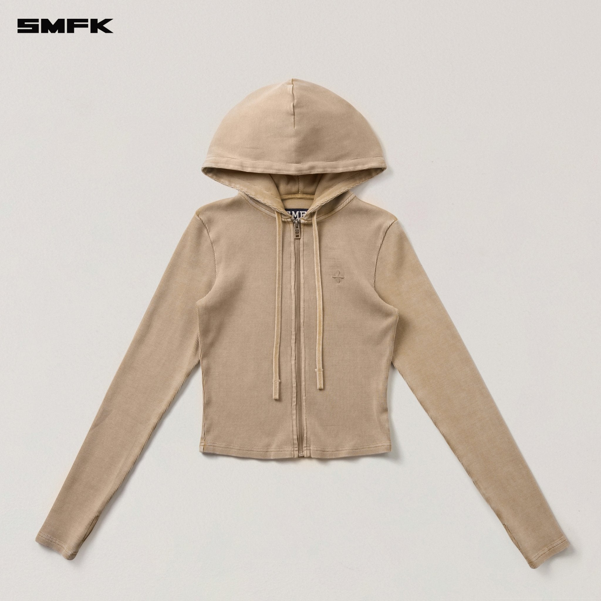 SMFK Vintage - Savage Slim Sports Zip Hoodie in Vanish Sand | MADAX