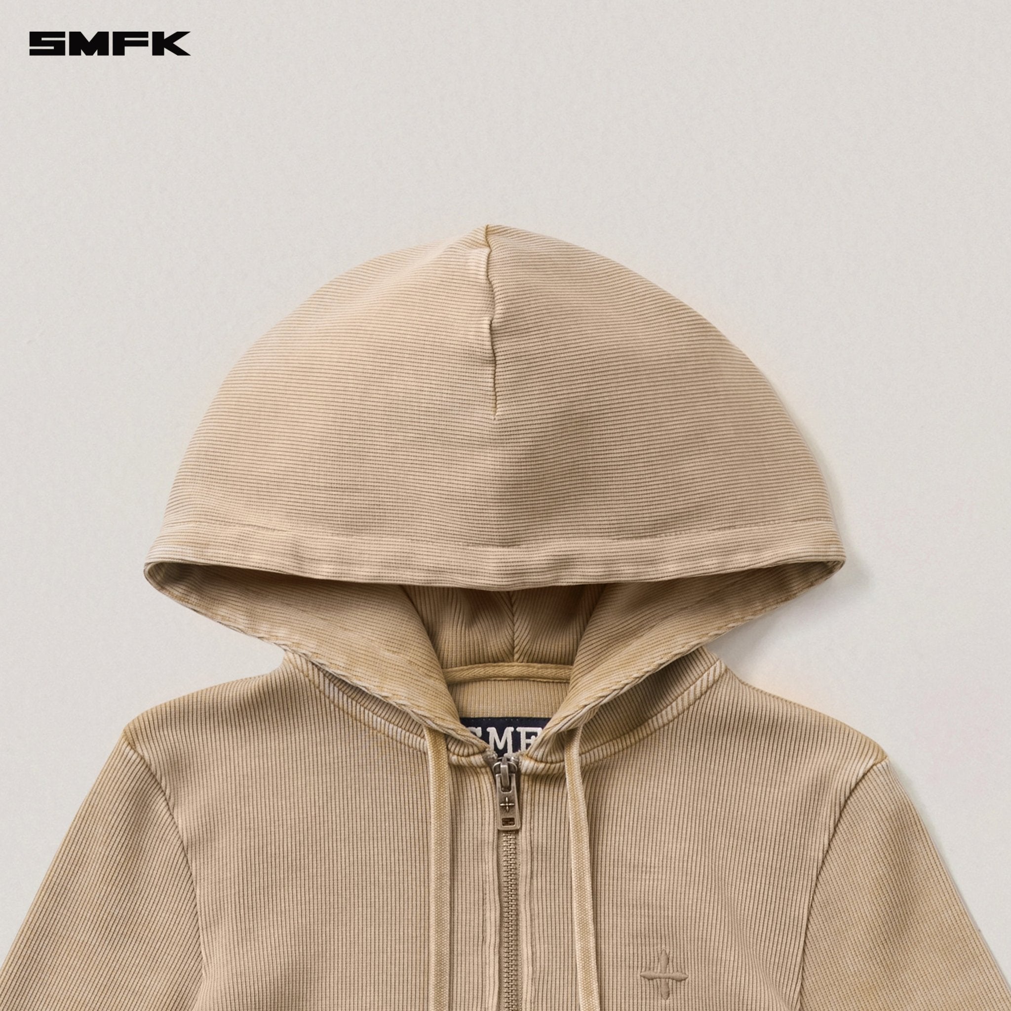 SMFK Vintage - Savage Slim Sports Zip Hoodie in Vanish Sand | MADAX