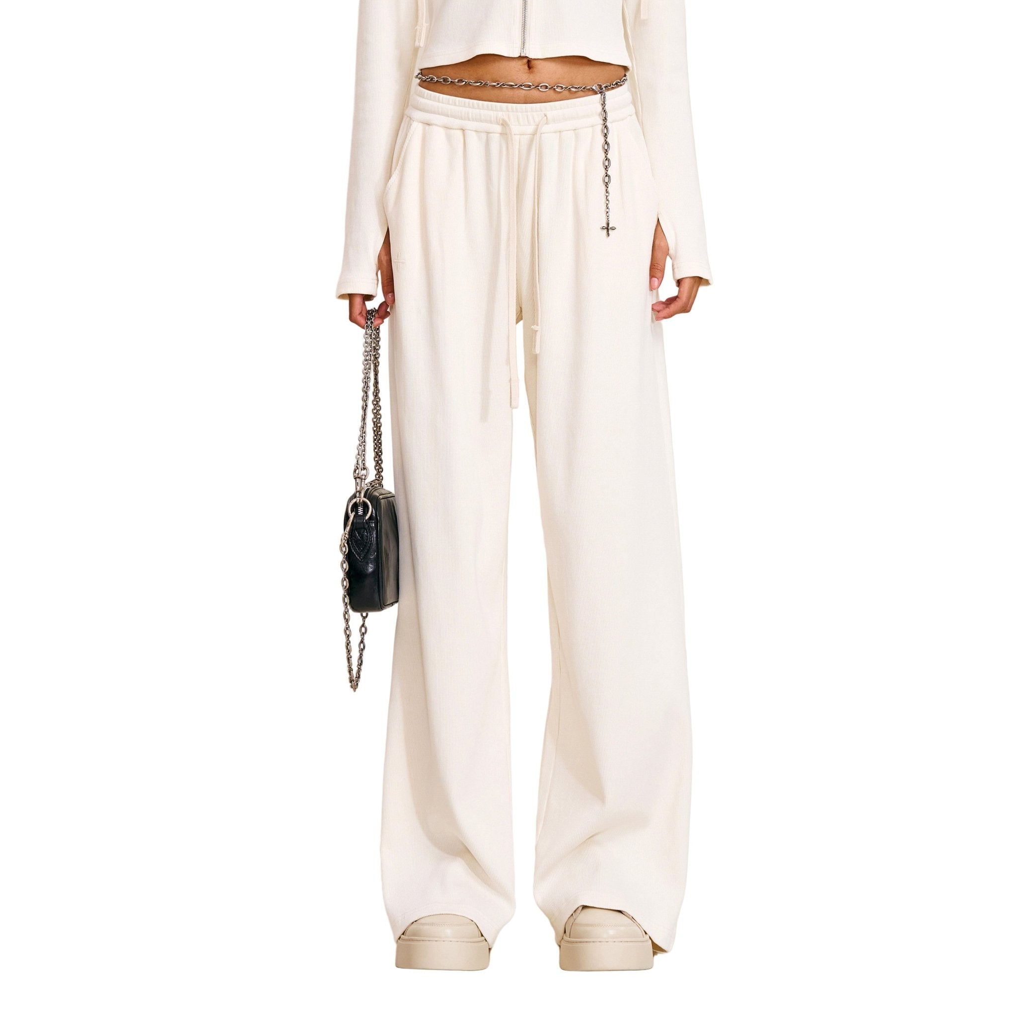 SMFK Vintage - Savage Straight Sports Pants/Fade Dye Snow Mountain White | MADAX