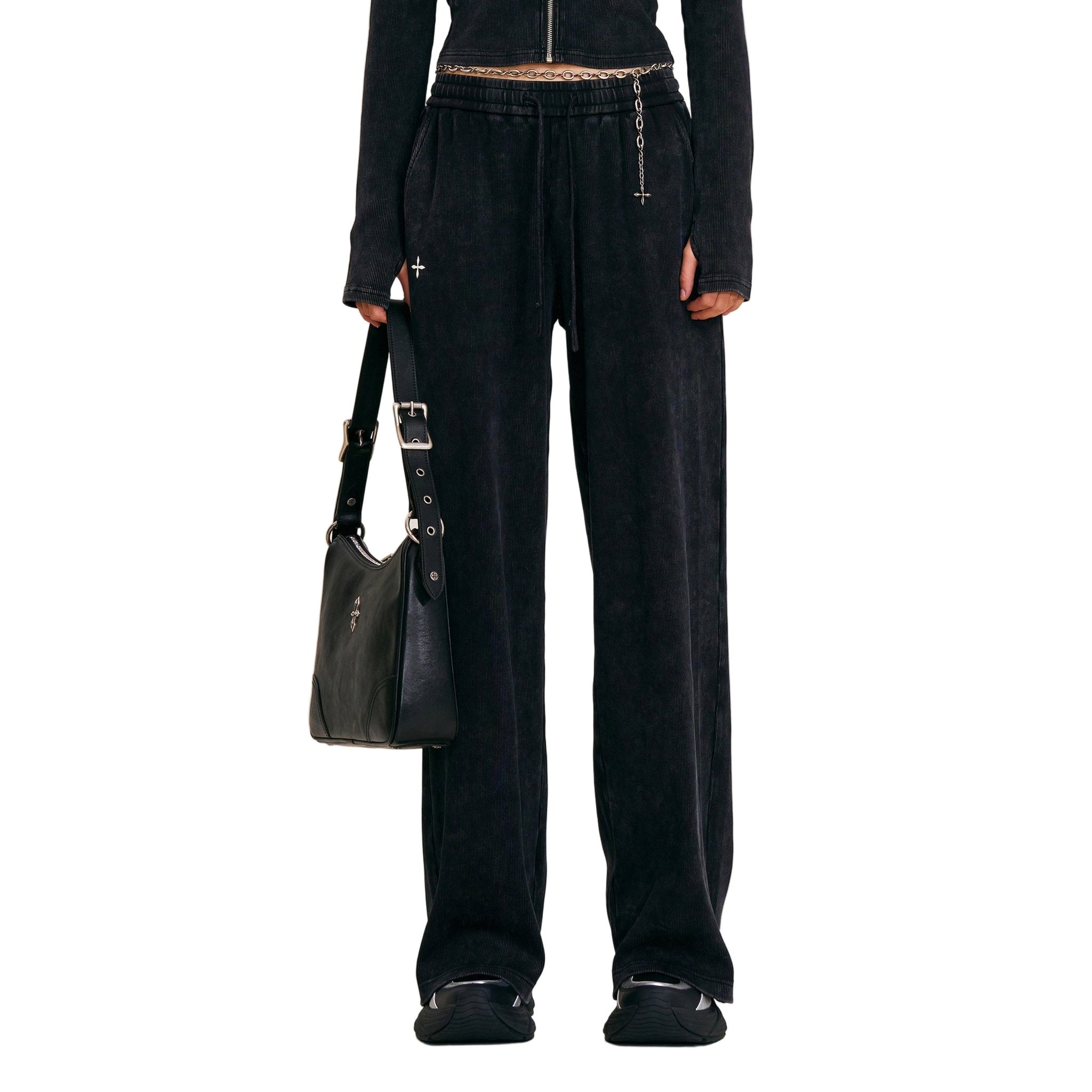 SMFK Vintage - Savage Straight Sports Pants/Fade Dye Wild Black | MADAX