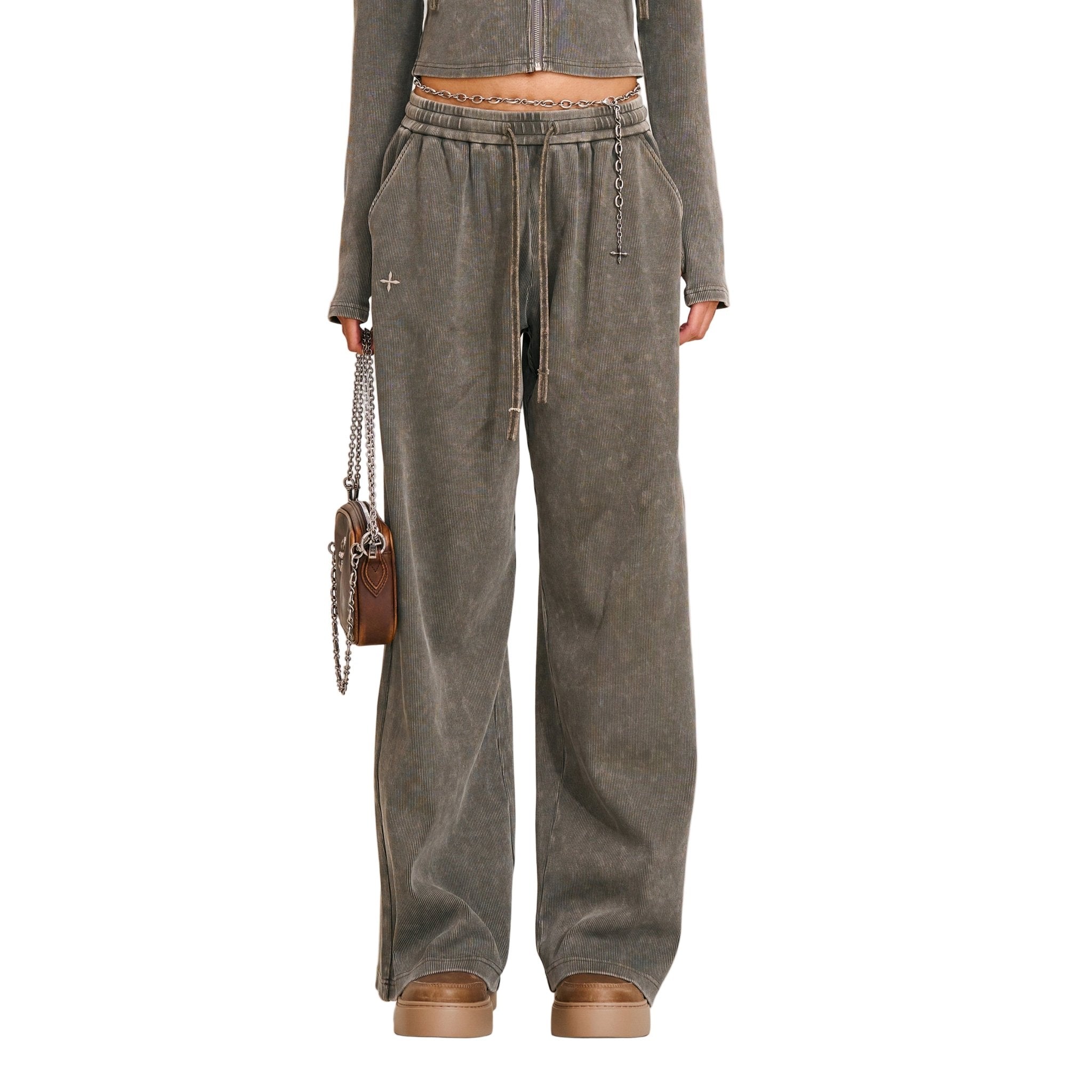 SMFK Vintage - Savage Straight Sports Pants/Fade Dye Wild Brown | MADAX