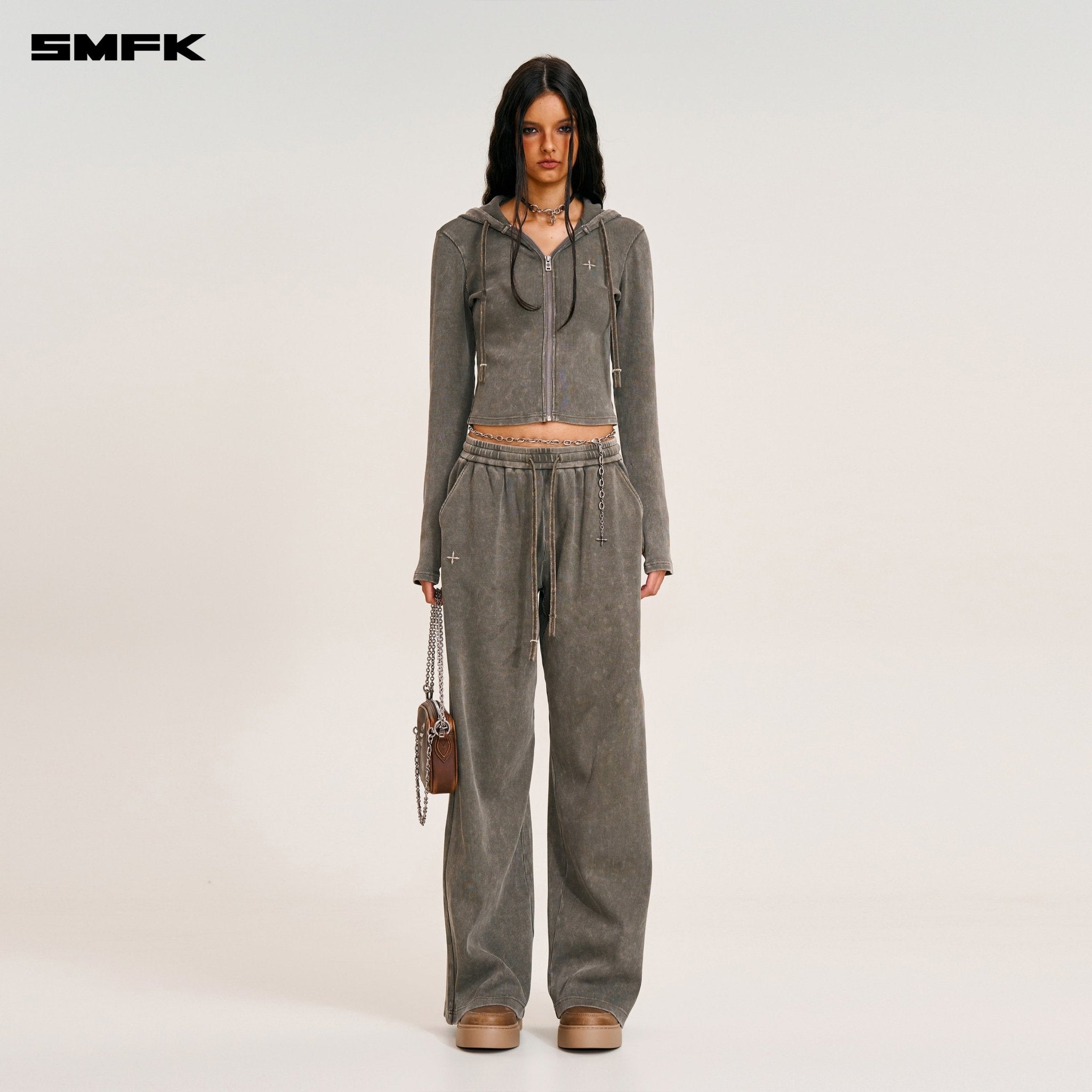 SMFK Vintage - Savage Straight Sports Pants/Fade Dye Wild Brown | MADAX