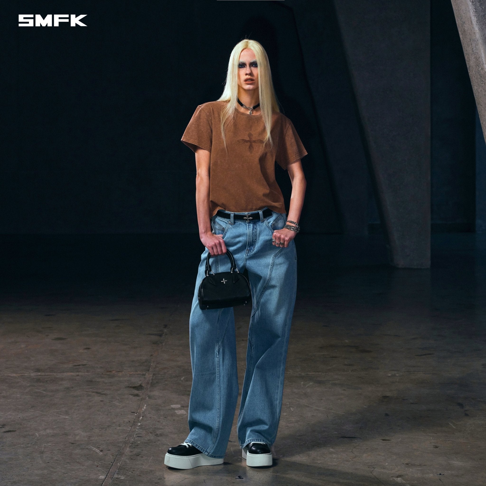 SMFK Vintage - Savage Tee Stone Wash In Brown | MADAX