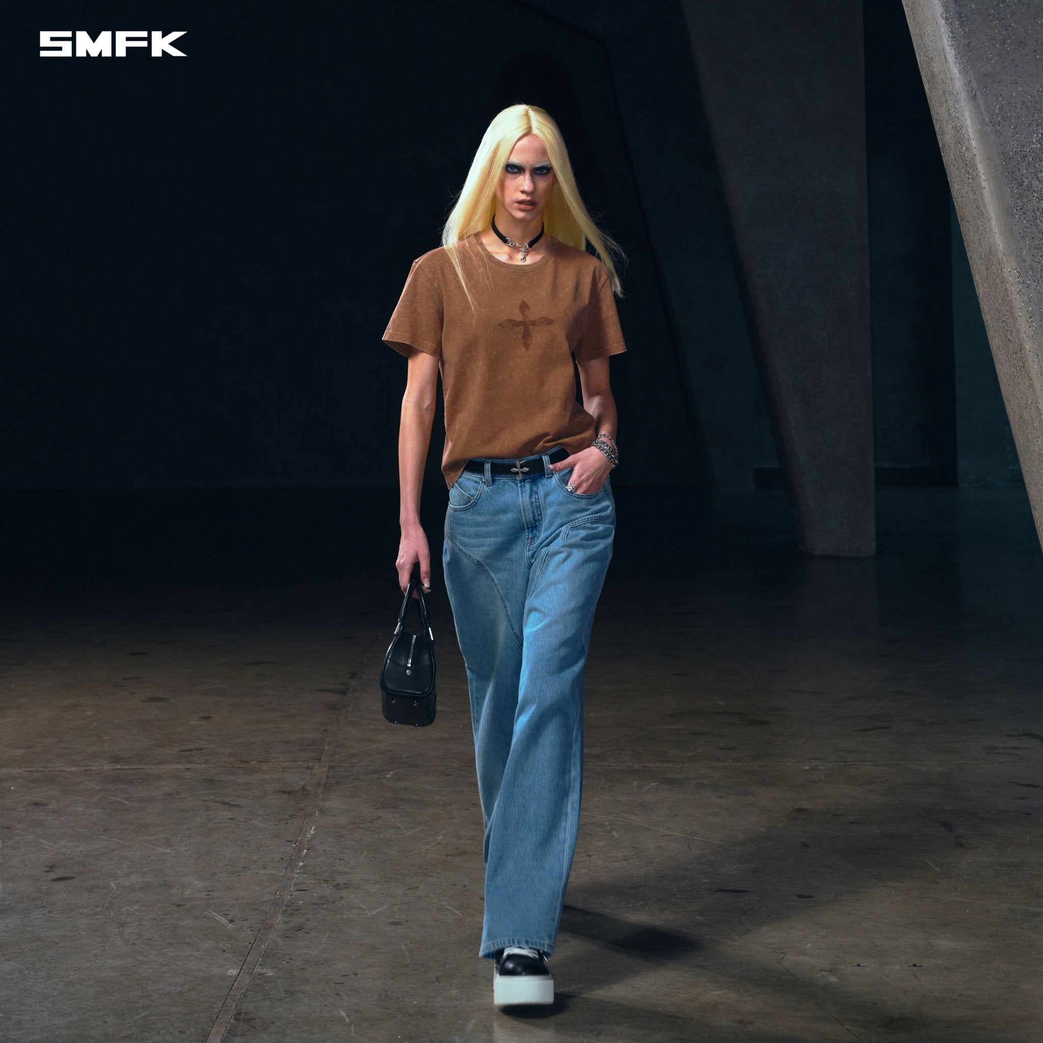 SMFK Vintage - Savage Tee Stone Wash In Brown | MADAX