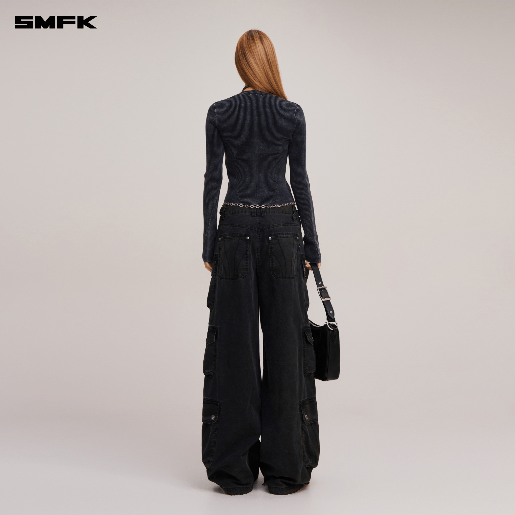 SMFK VINTAGE - SAVAGE ZIP KNIT CARDIGAN VANISH BLACK | MADAX
