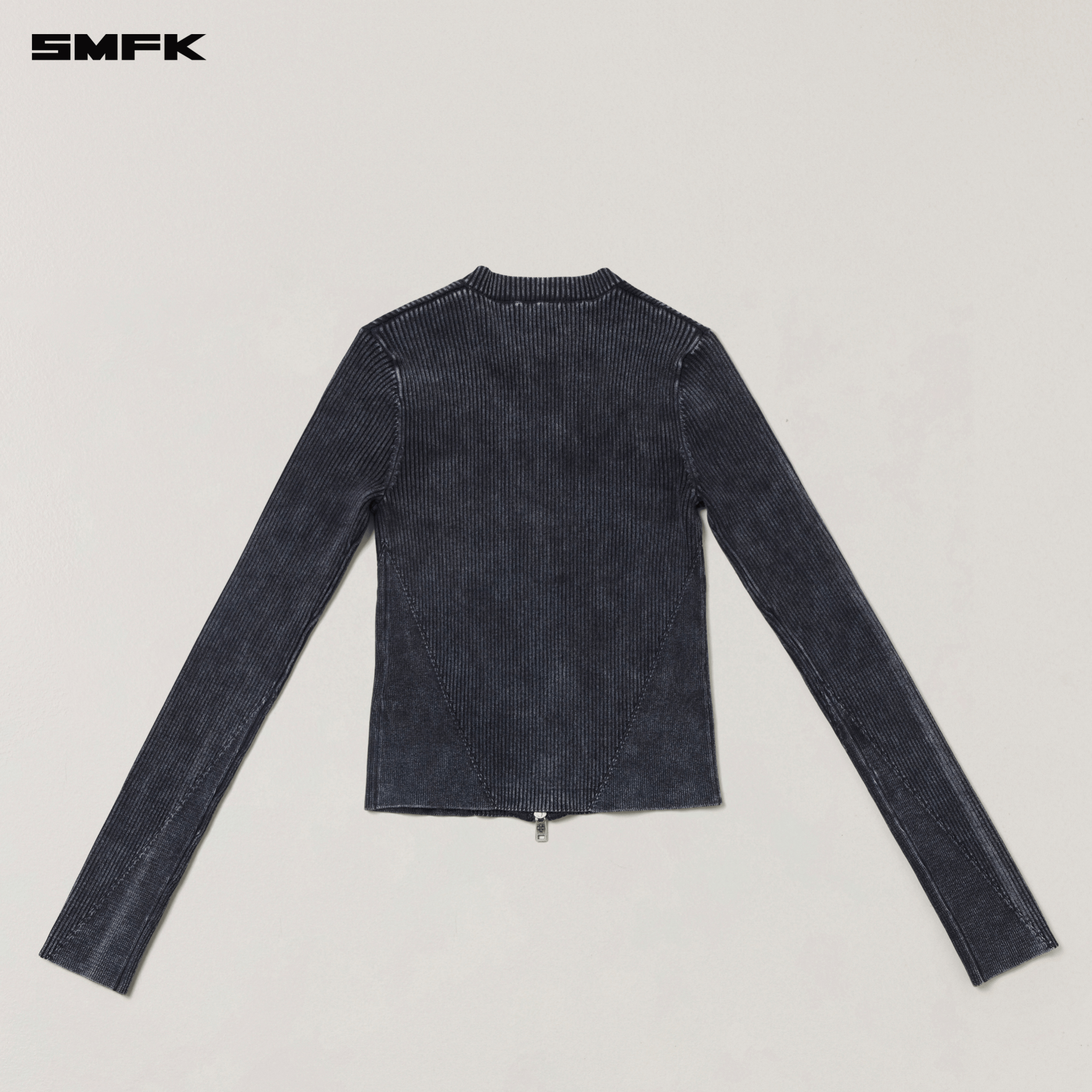 SMFK VINTAGE - SAVAGE ZIP KNIT CARDIGAN VANISH BLACK | MADAX