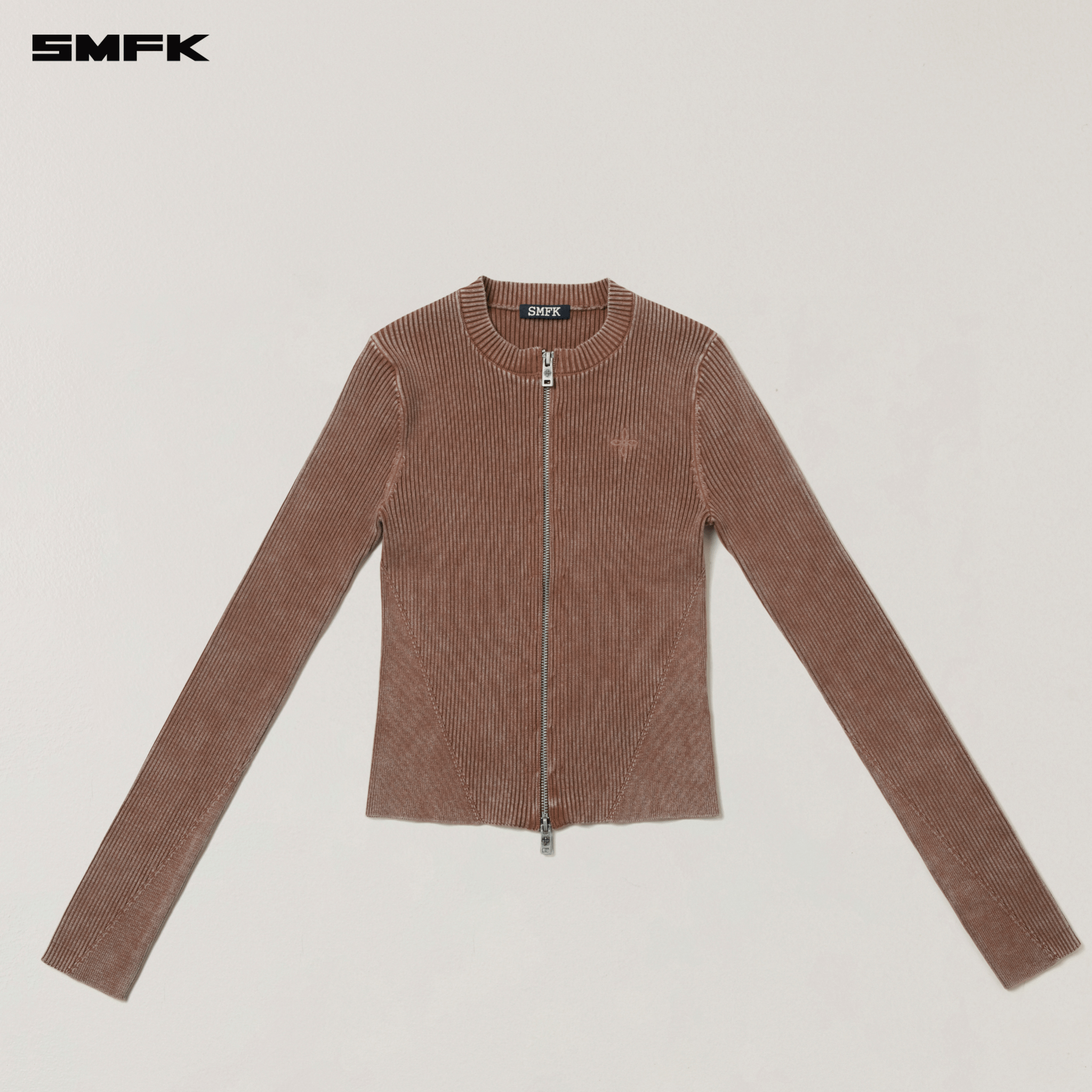 SMFK VINTAGE - SAVAGE ZIP KNIT CARDIGAN/STONE WASH VANISH BROWN | MADAX