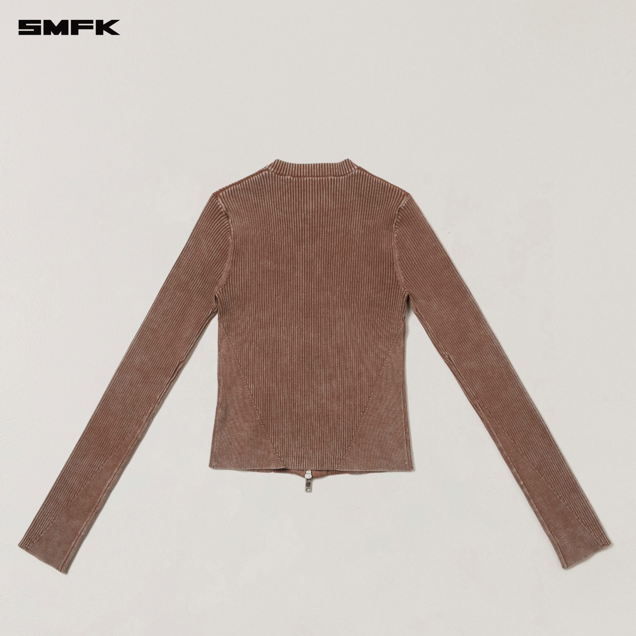 SMFK VINTAGE - SAVAGE ZIP KNIT CARDIGAN/STONE WASH VANISH BROWN | MADAX
