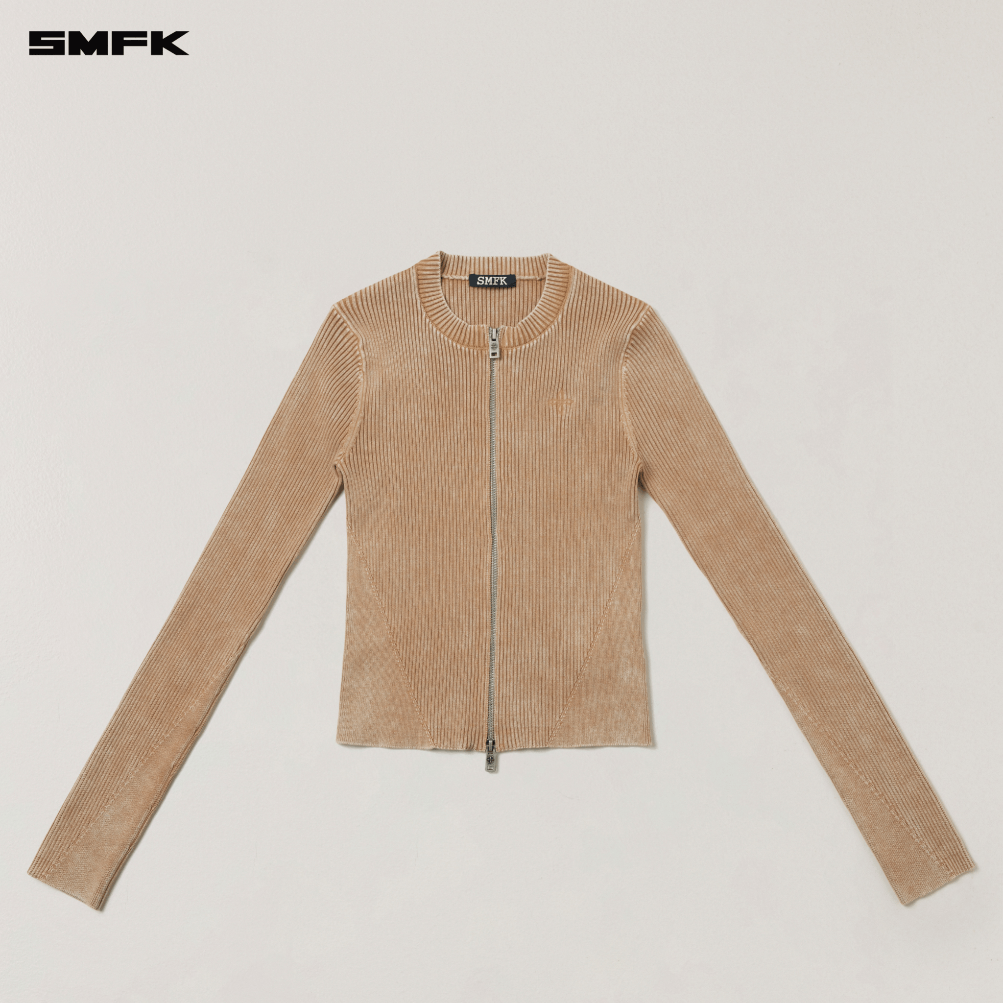 SMFK VINTAGE - SAVAGE ZIP KNIT CARDIGAN/STONE WASH VANISH SAND | MADAX