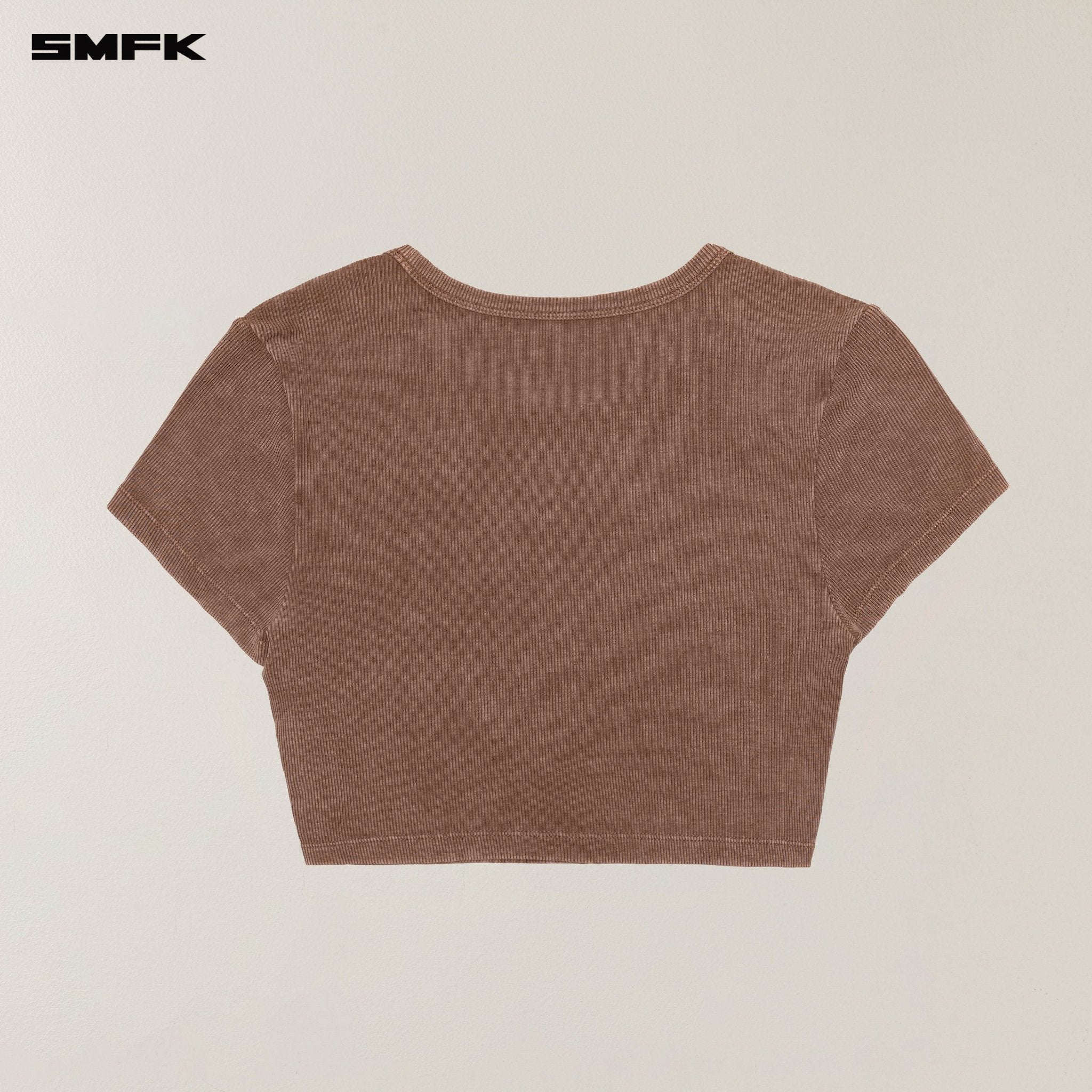 SMFK Vintage Storm Fade Dye Silk Gym Short Tee In Brown | MADAX