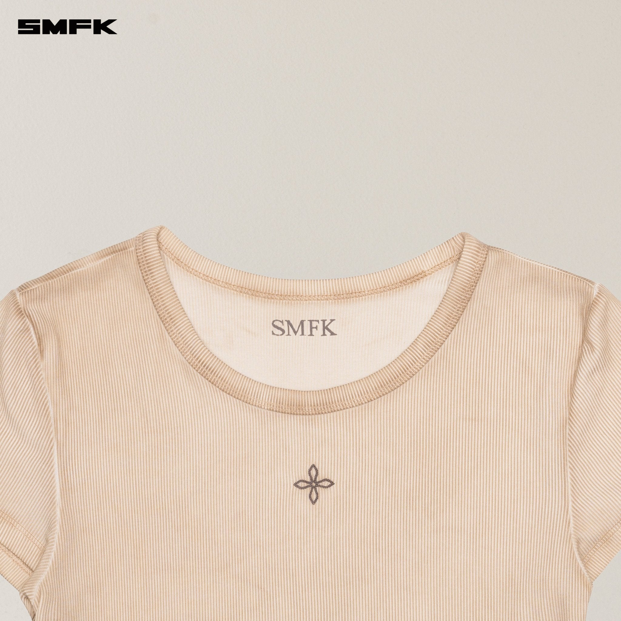SMFK Vintage Storm Fade Dye Silk Gym Short Tee In Desert | MADAX