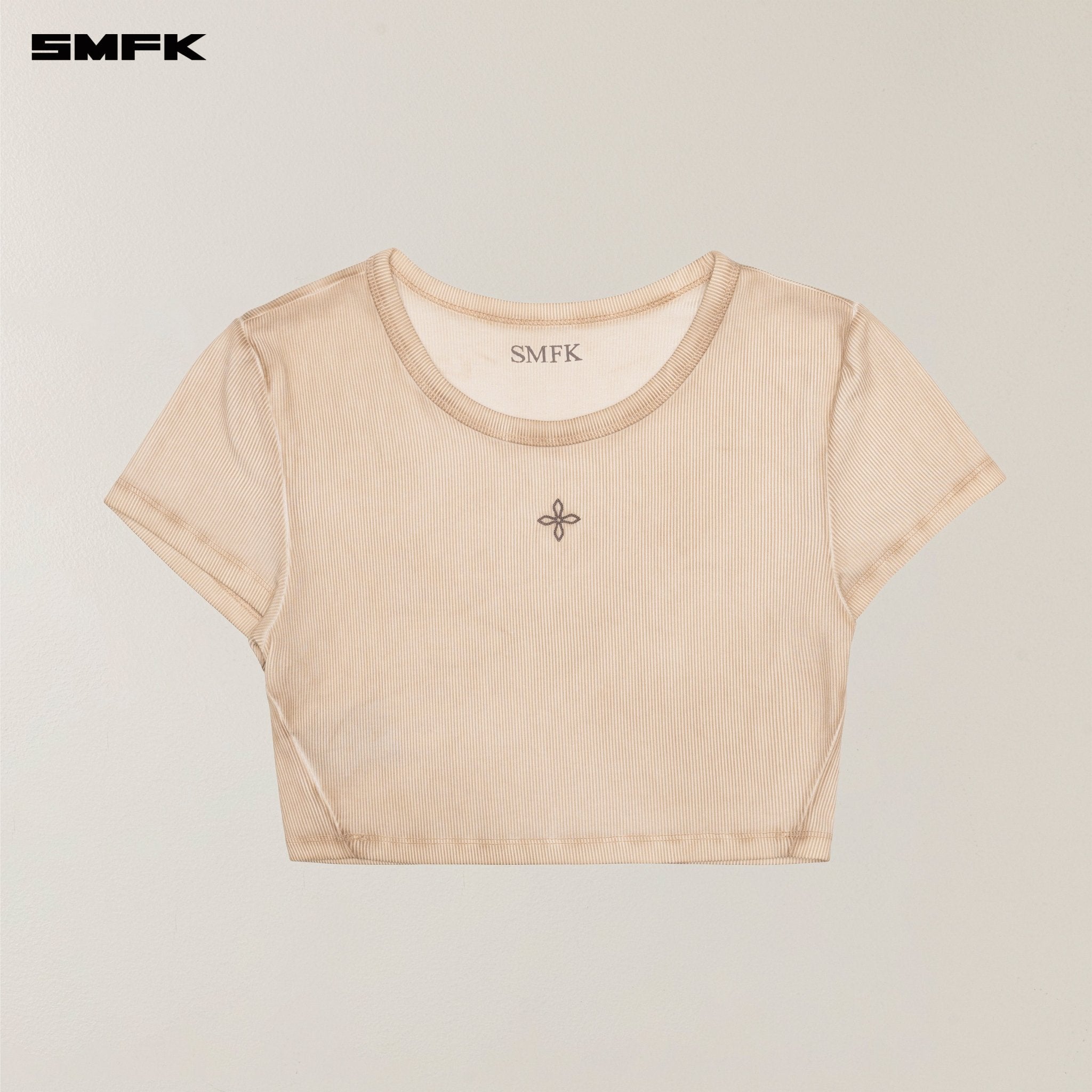 SMFK Vintage Storm Fade Dye Silk Gym Short Tee In Desert | MADAX