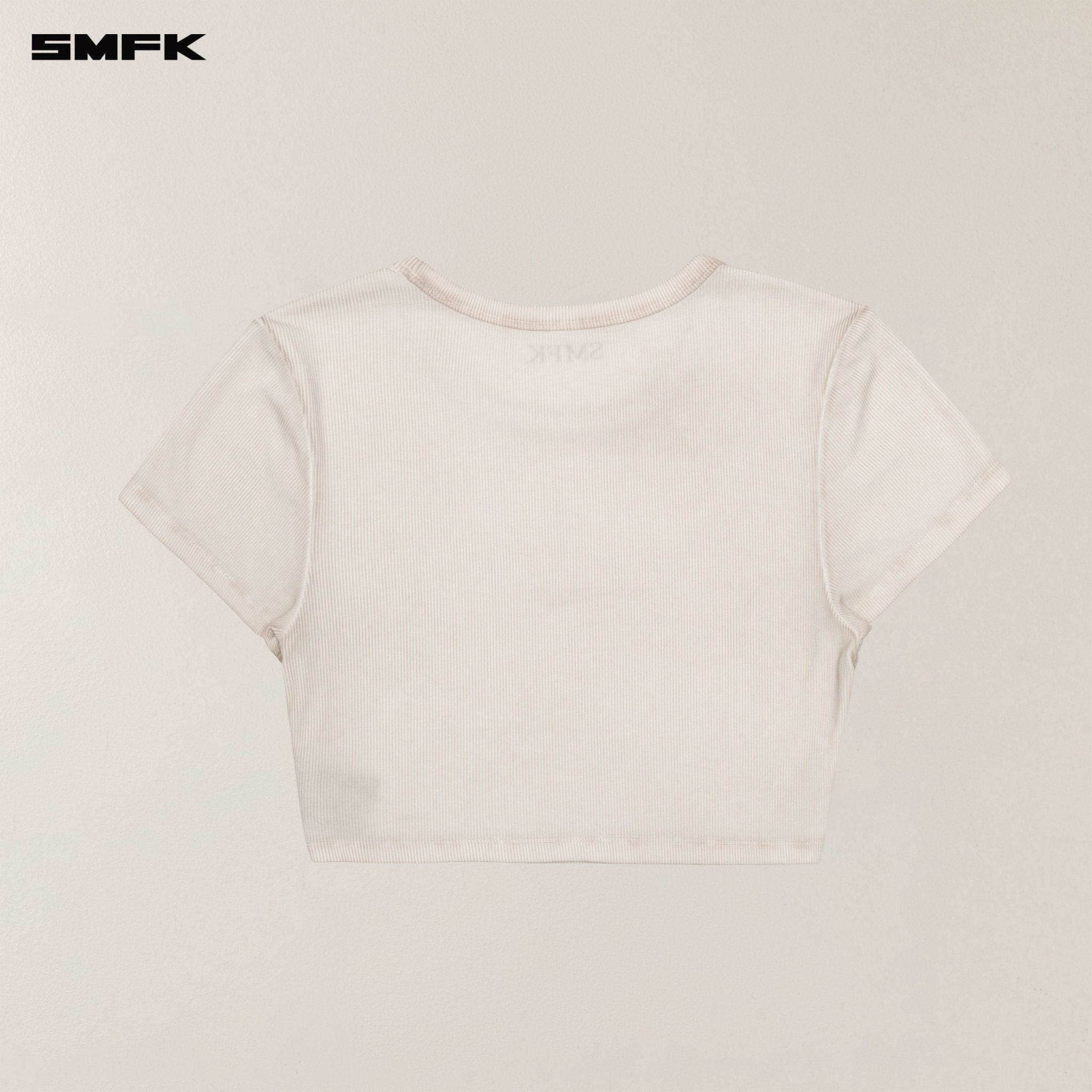 SMFK Vintage Storm Fade Dye Silk Gym Short Tee In White | MADAX