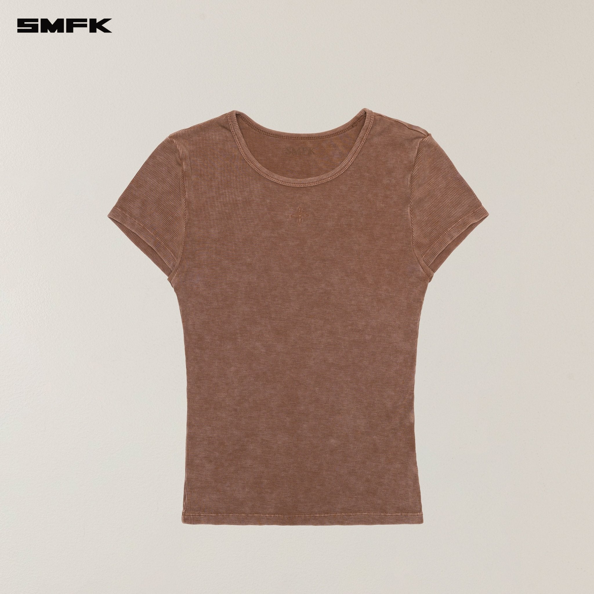 SMFK Vintage Storm Fade Dye Silk Sports Tee In Brown | MADAX