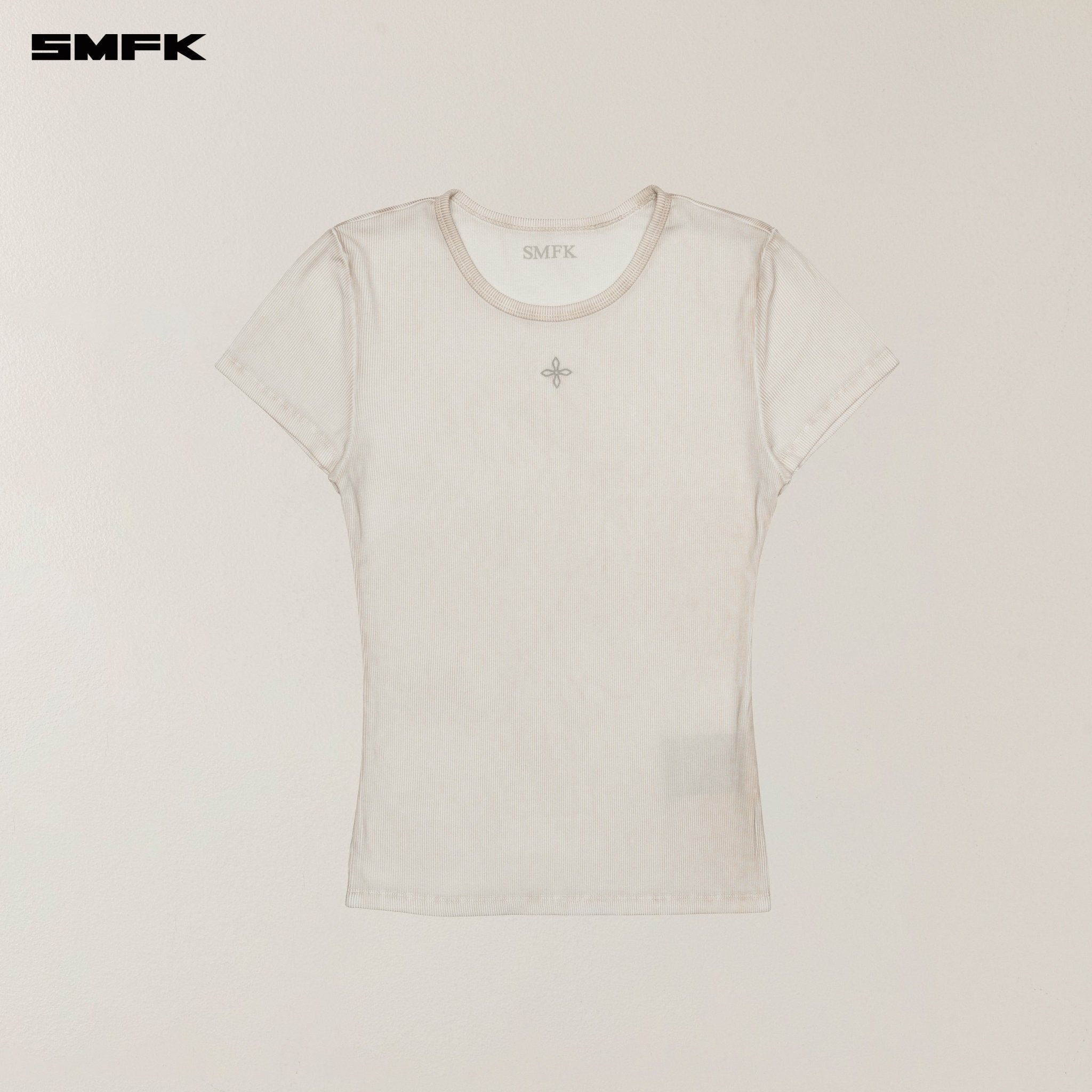 SMFK Vintage Storm Fade Dye Silk Sports Tee In White | MADAX