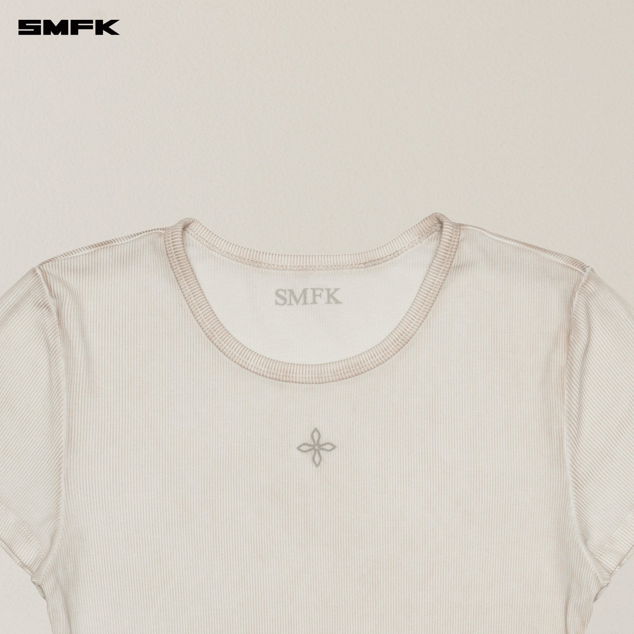 SMFK Vintage Storm Fade Dye Silk Sports Tee In White | MADAX