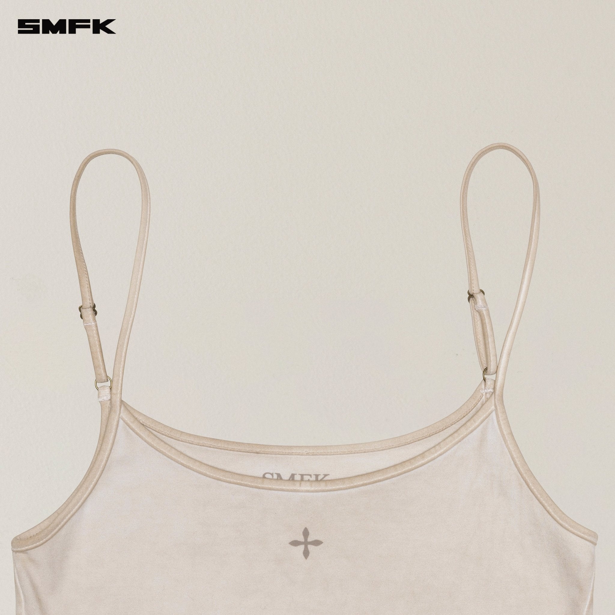 SMFK Vintage Storm Fade Dye Sports Camisole In White | MADAX