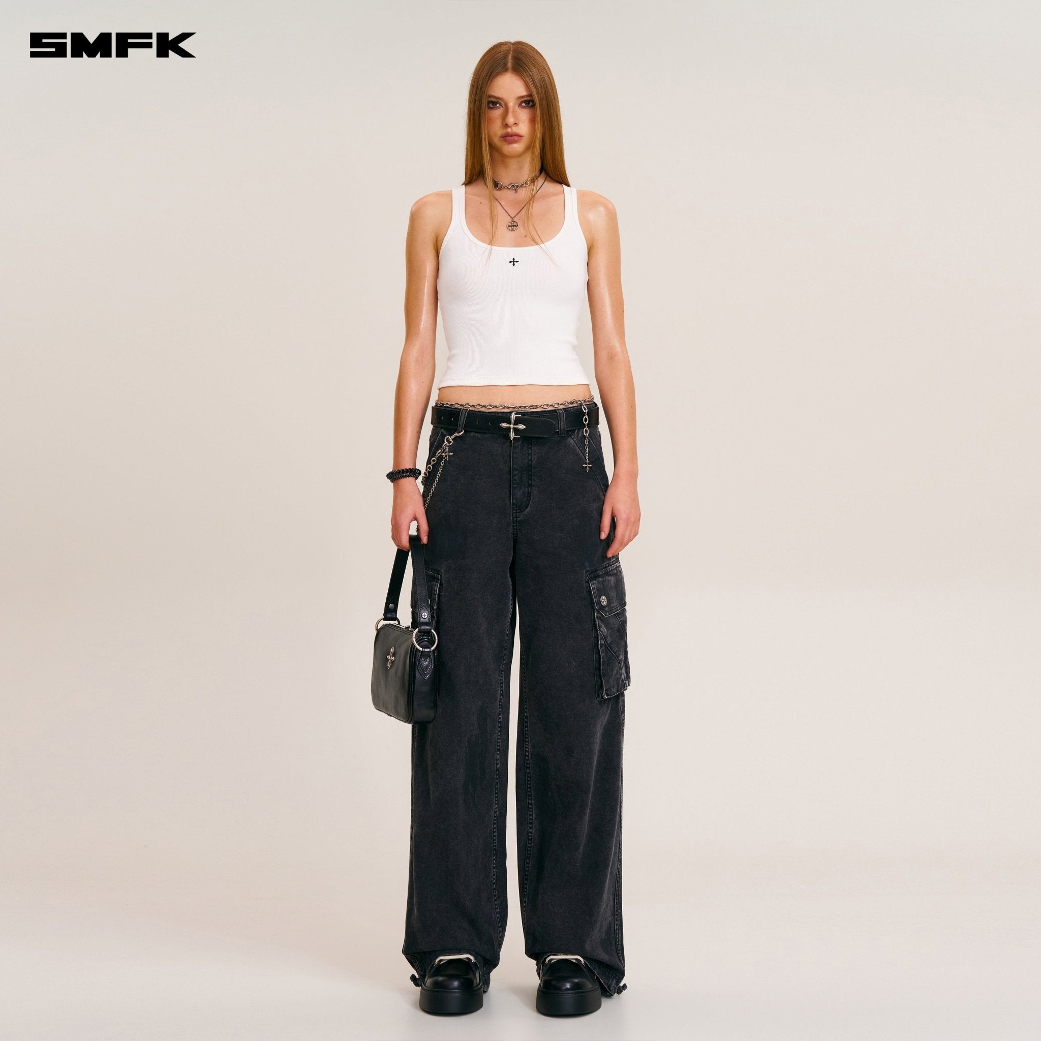 SMFK Vintage Storm Fade Rider Tank In Snow Mountain White | MADAX