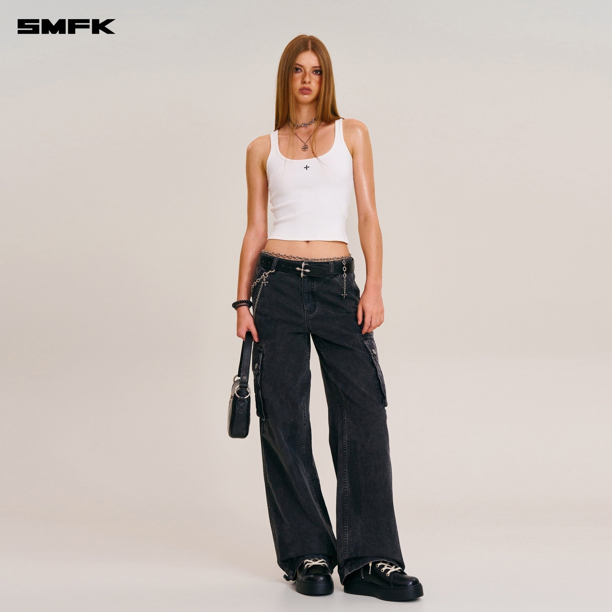 SMFK Vintage Storm Fade Rider Tank In Snow Mountain White | MADAX