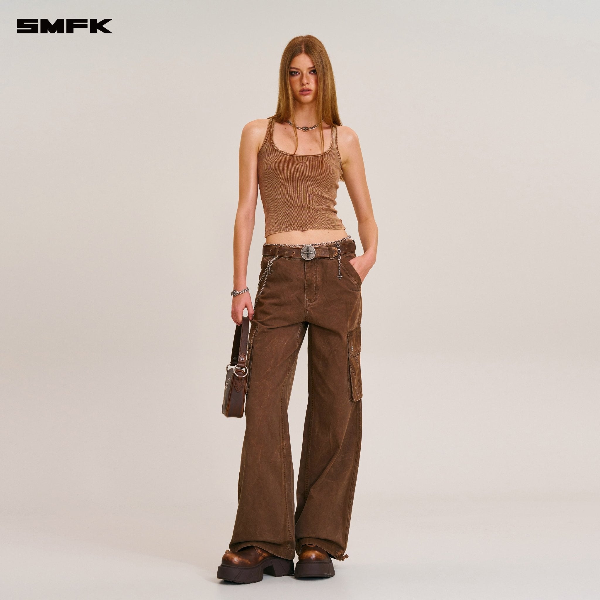 SMFK Vintage Storm Fade Rider Tank In Vanish Brown | MADAX