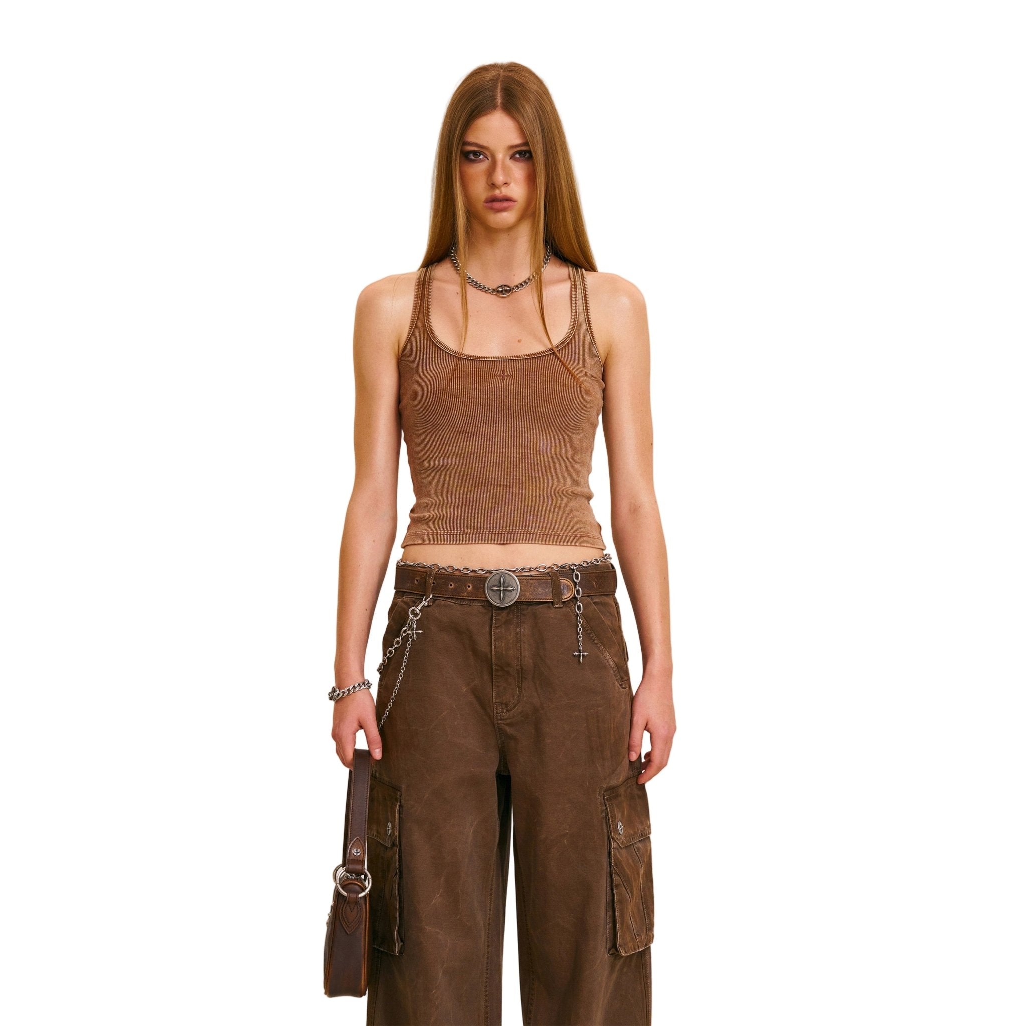 SMFK Vintage Storm Fade Rider Tank In Vanish Brown | MADAX