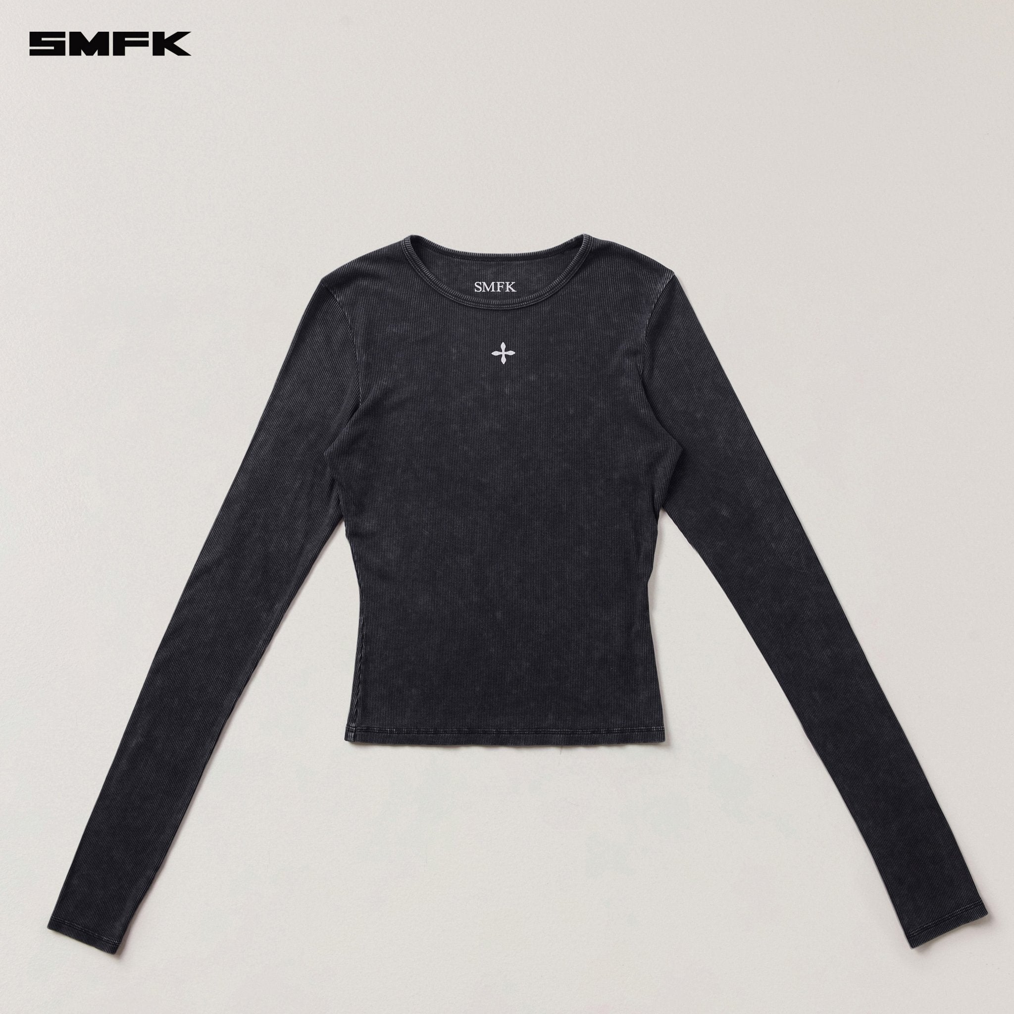 SMFK Vintage - Storm Fade Silk Sports Pullover in Black Mist | MADAX