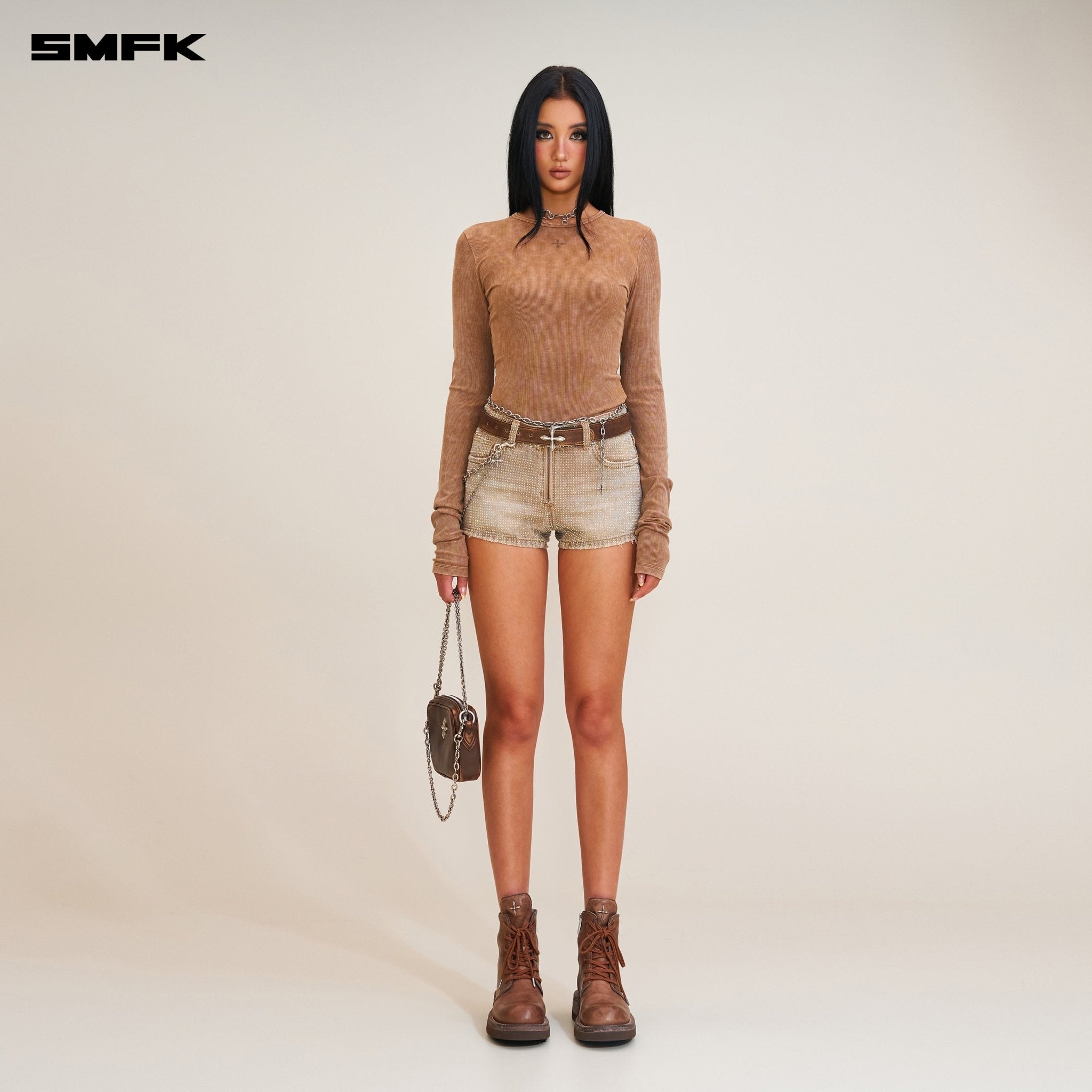 SMFK Vintage - Storm Fade Silk Sports Pullover In Brown | MADAX