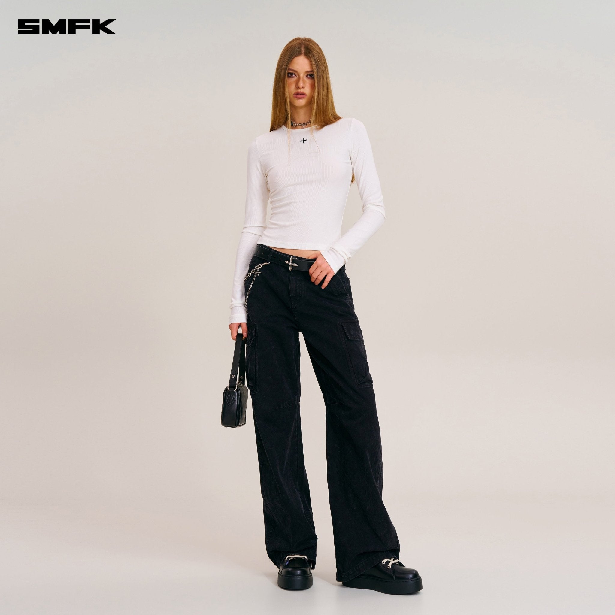 SMFK Vintage - Storm Fade Silk Sports Pullover in Snow Mountain White | MADAX