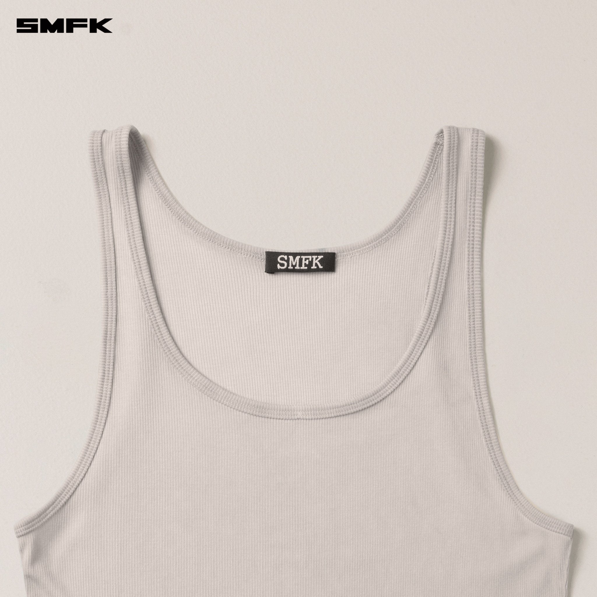 SMFK Vintage Storm Fade Silk Sports Tank In White | MADAX