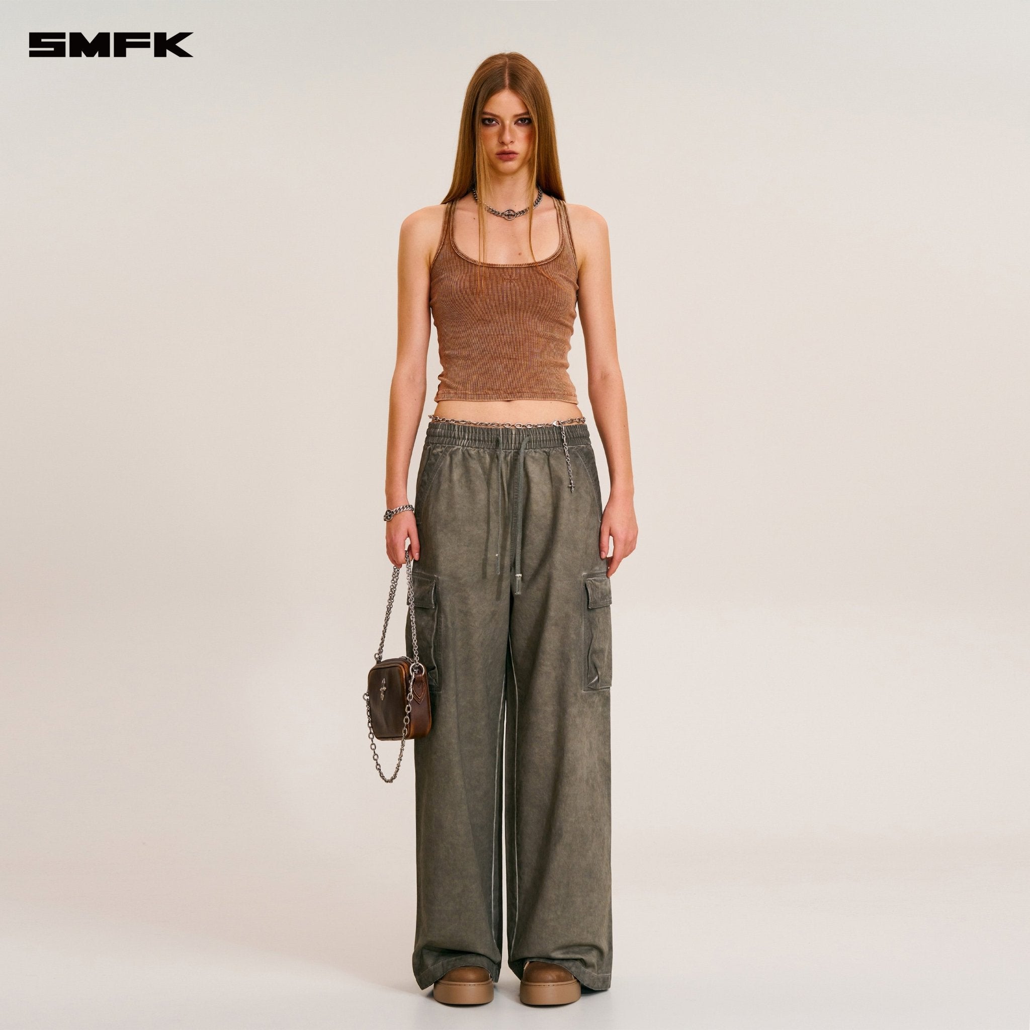 SMFK Vintage - Storm Loose Sports Cargo Pants In Wild Brown | MADAX