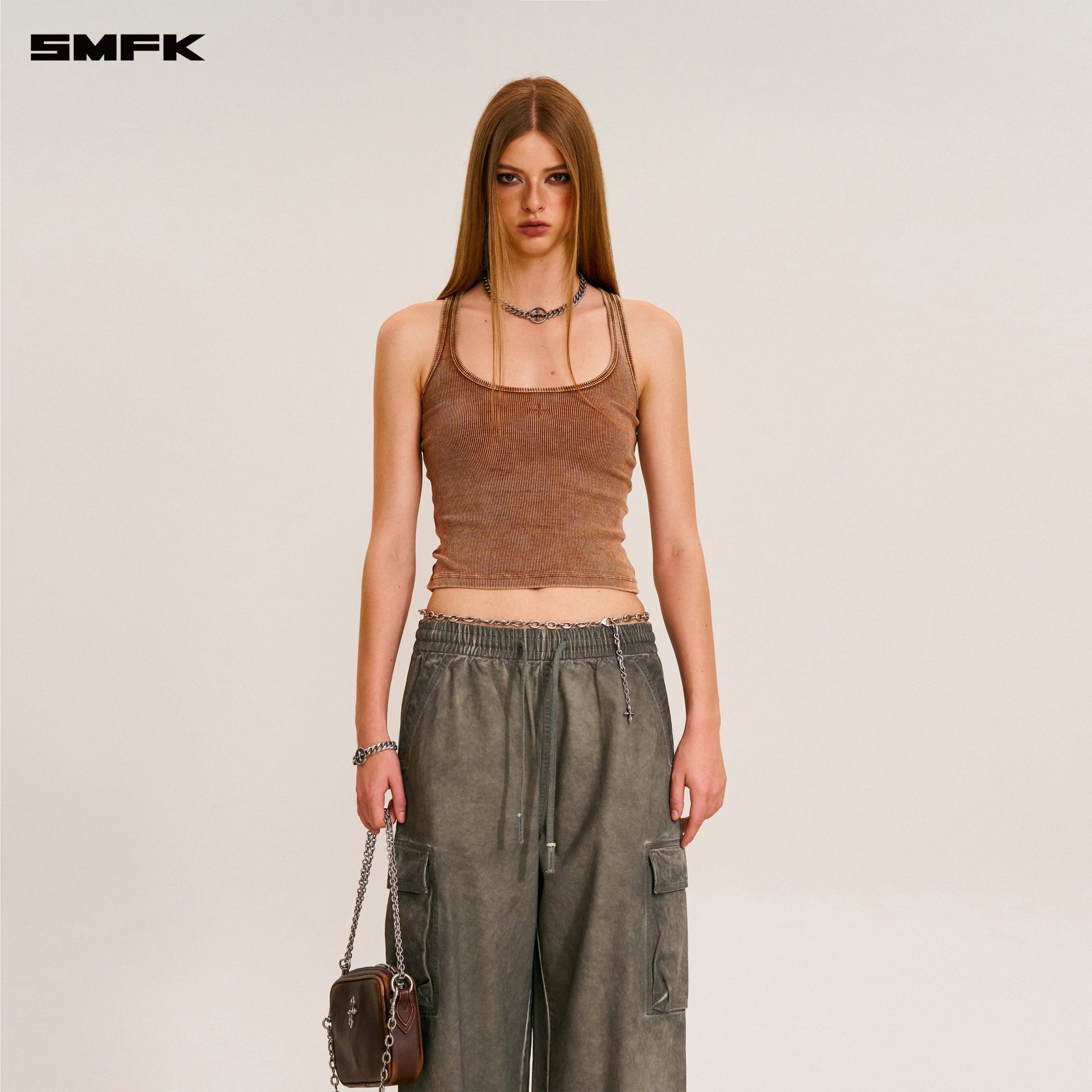 SMFK Vintage - Storm Loose Sports Cargo Pants In Wild Brown | MADAX