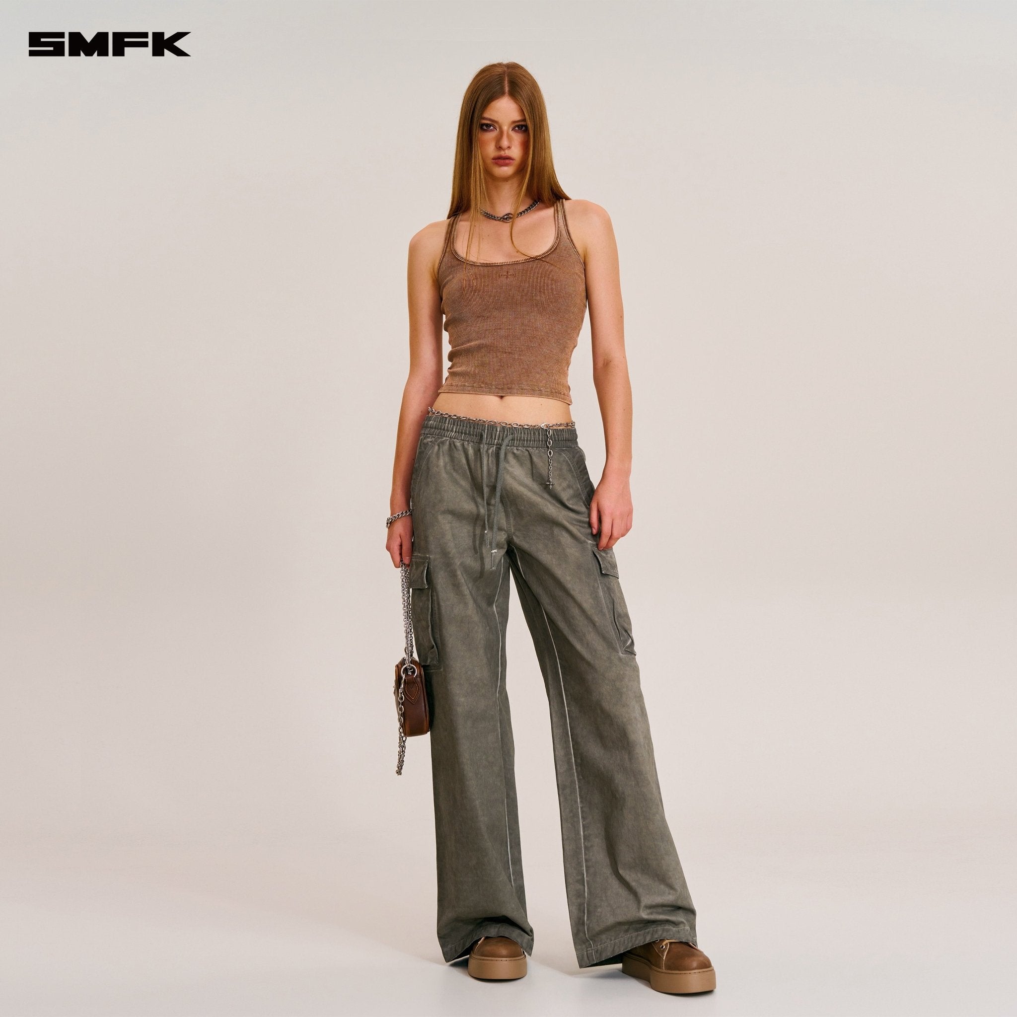 SMFK Vintage - Storm Loose Sports Cargo Pants In Wild Brown | MADAX