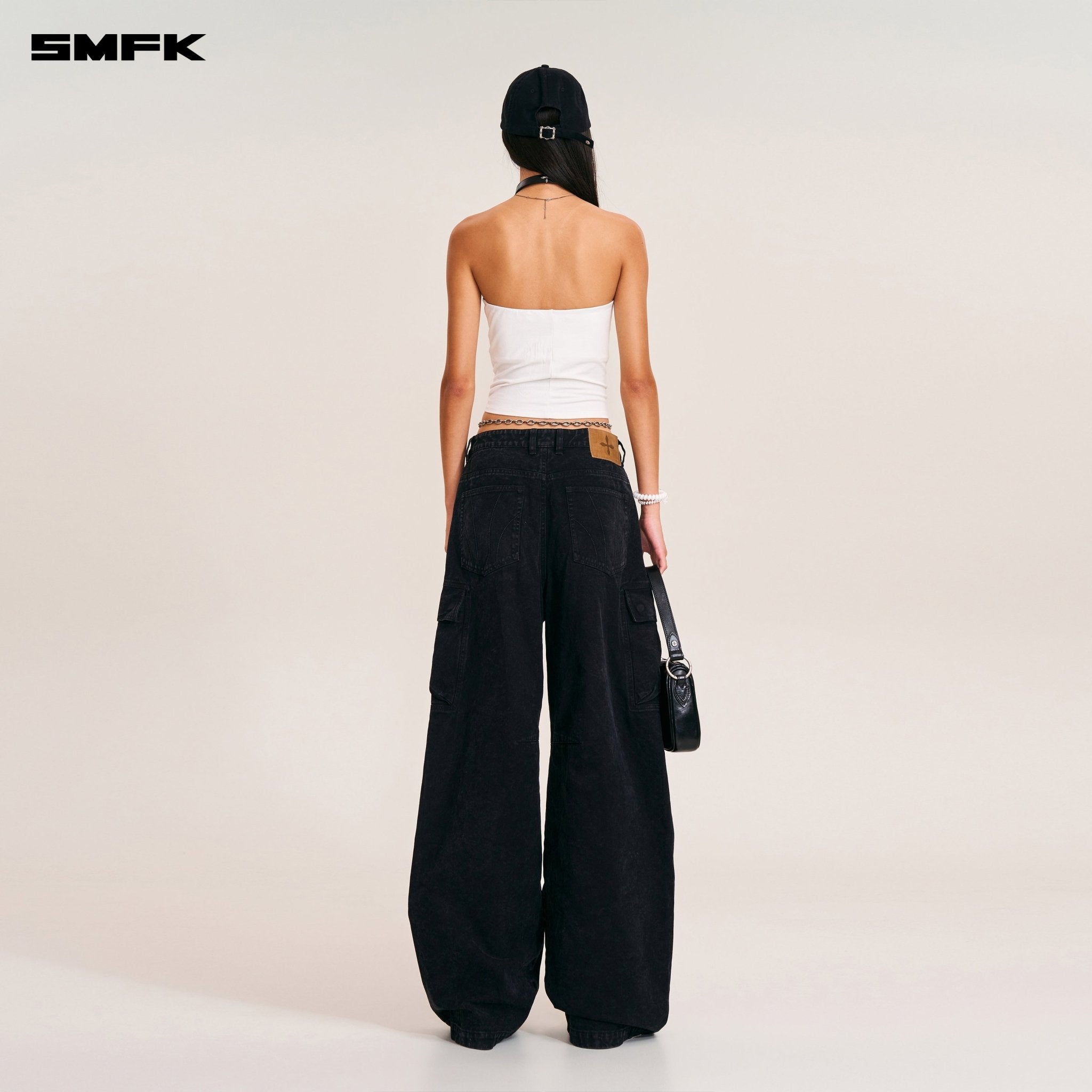 SMFK Vintage - Storm One Cut Arc Cargo Pants In Wild Black | MADAX