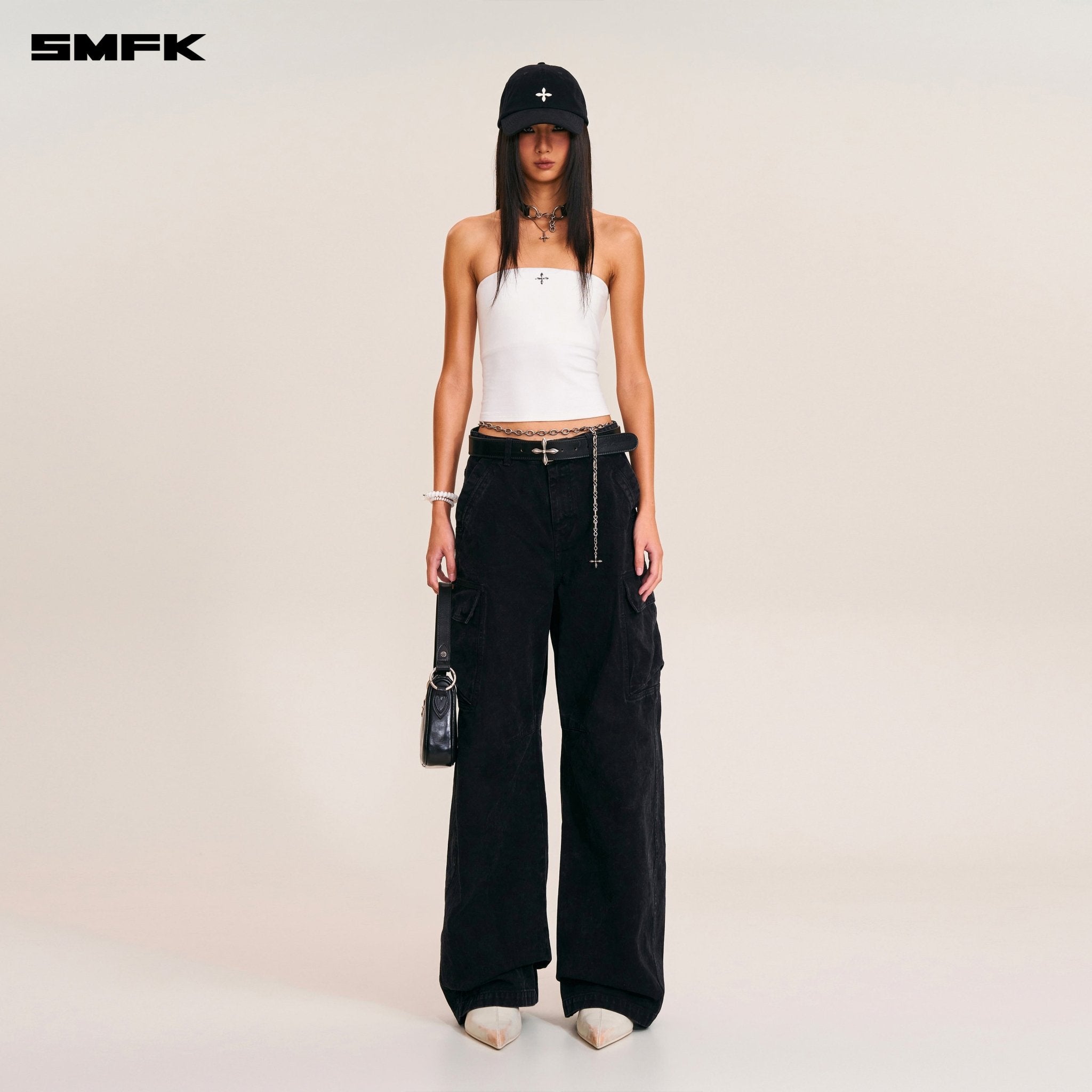 SMFK Vintage - Storm One Cut Arc Cargo Pants In Wild Black | MADAX