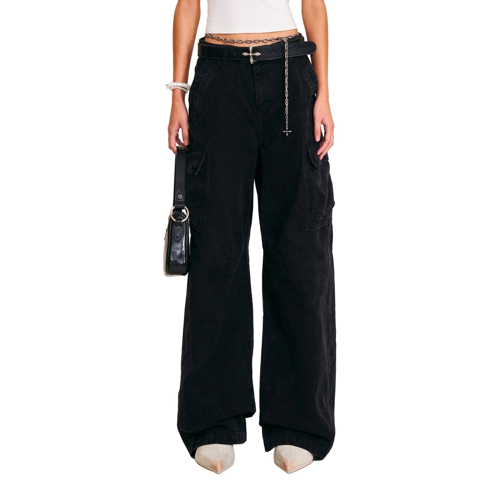 SMFK Vintage - Storm One Cut Arc Cargo Pants In Wild Black | MADAX