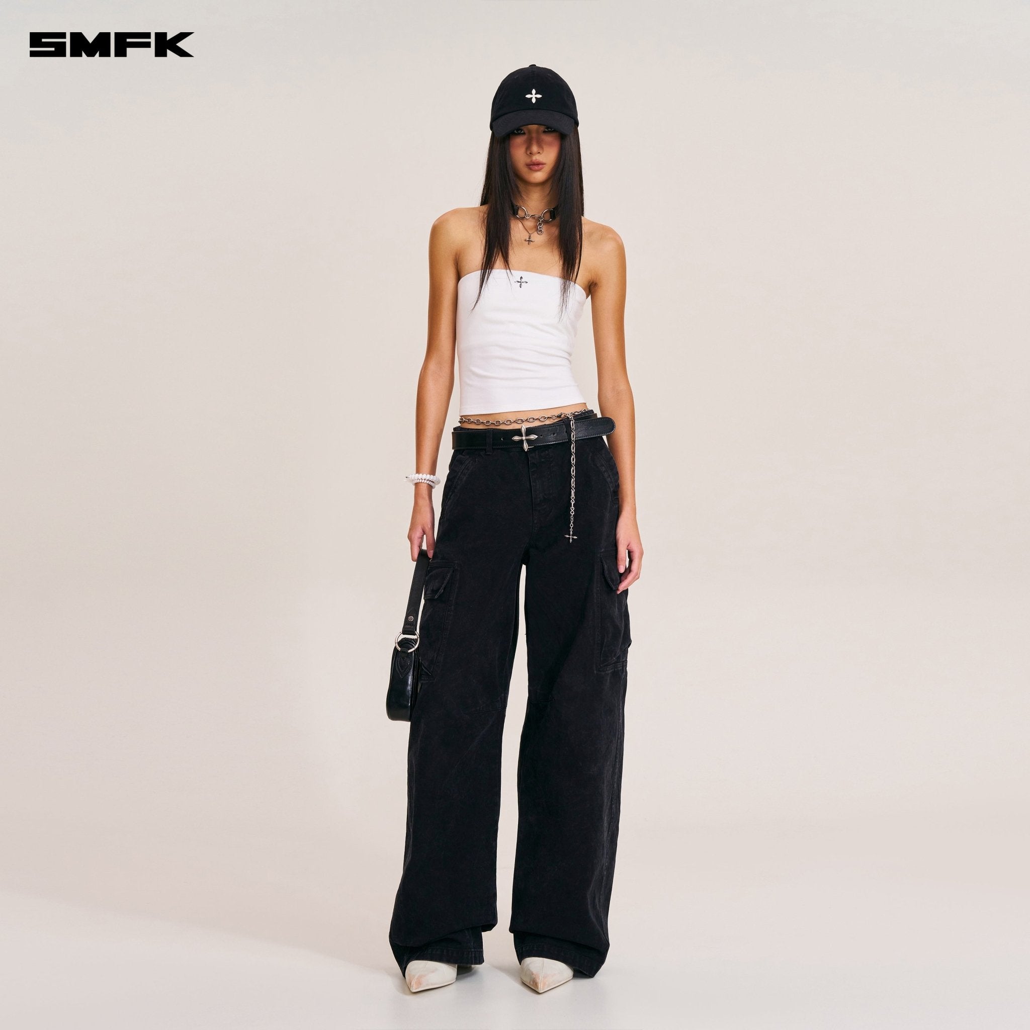 SMFK Vintage - Storm One Cut Arc Cargo Pants In Wild Black | MADAX