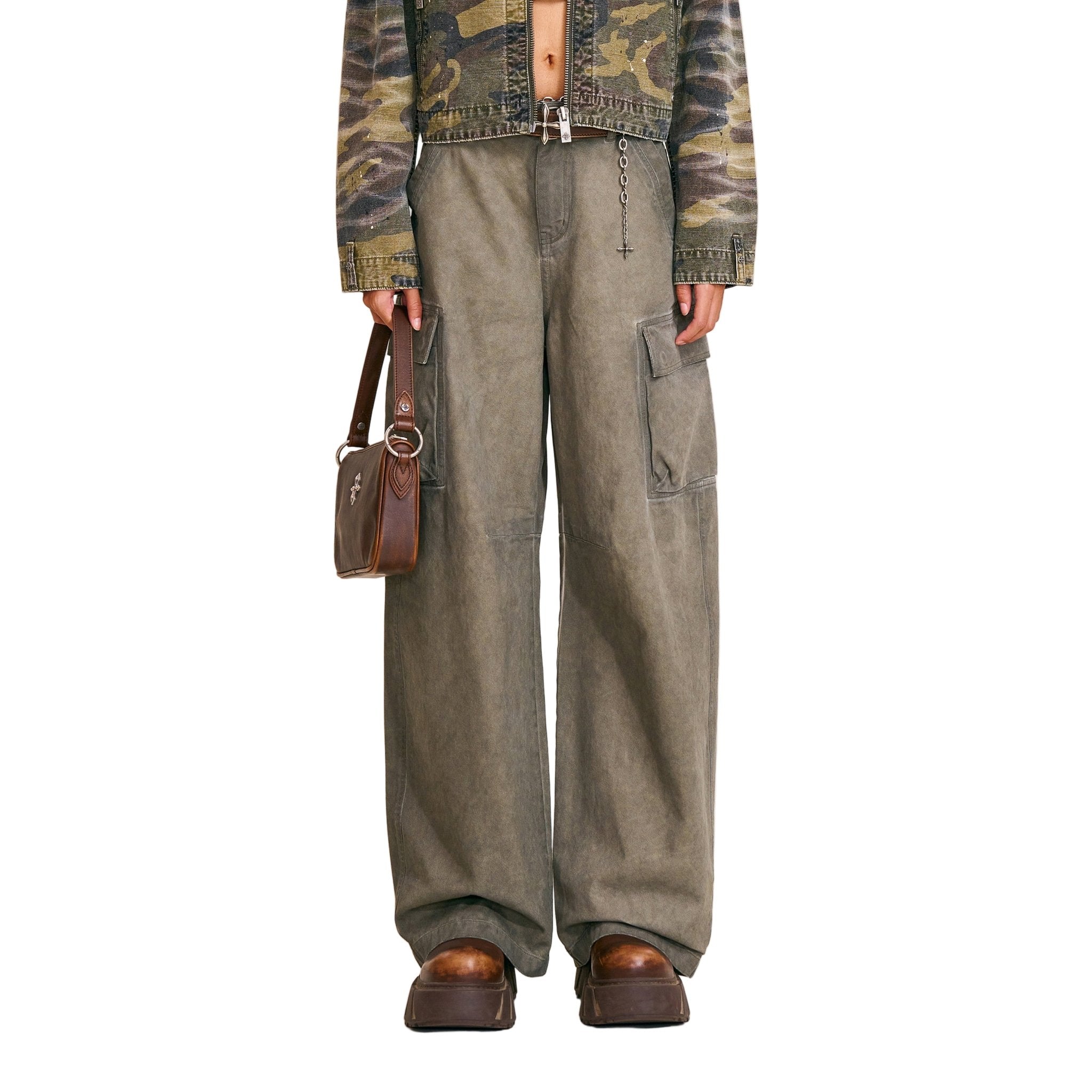 SMFK Vintage - Storm One Cut Arc Cargo Pants In Wild Brown | MADAX