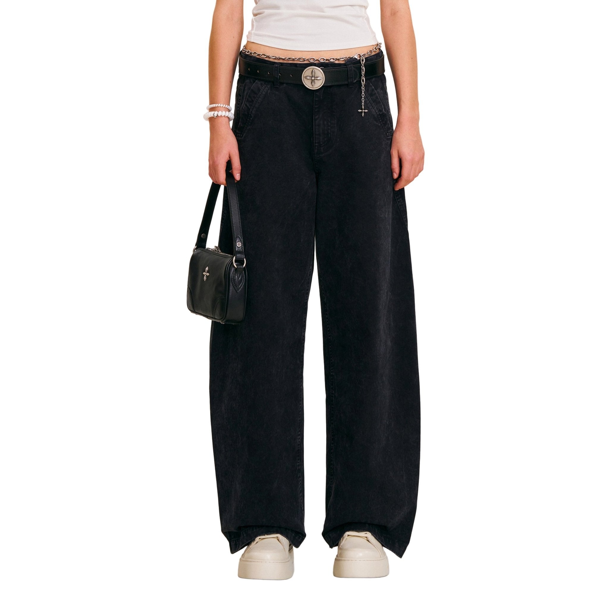 SMFK Vintage - Storm Spiral Arc Cargo Pants In Wild Black | MADAX