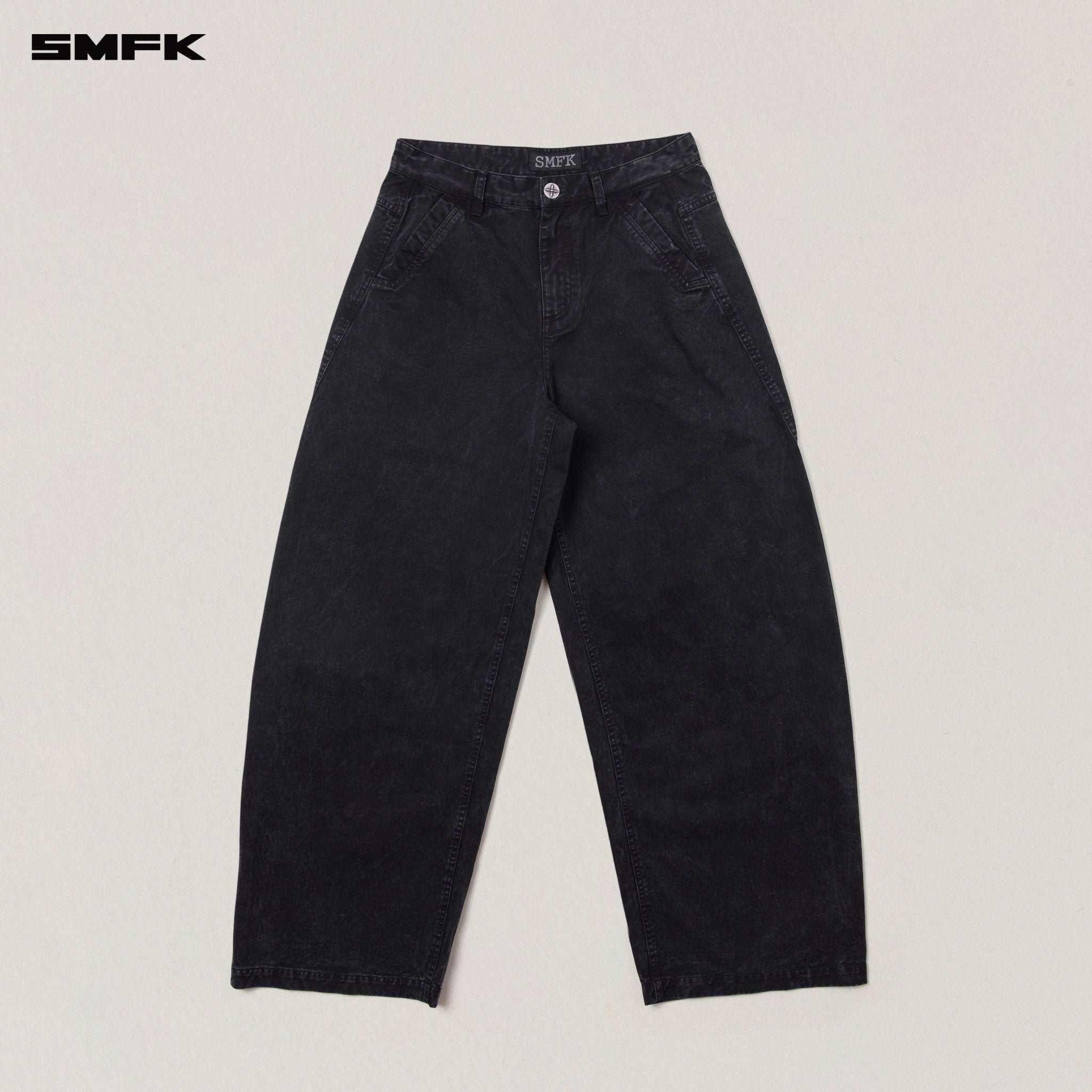 SMFK Vintage - Storm Spiral Arc Cargo Pants In Wild Black | MADAX