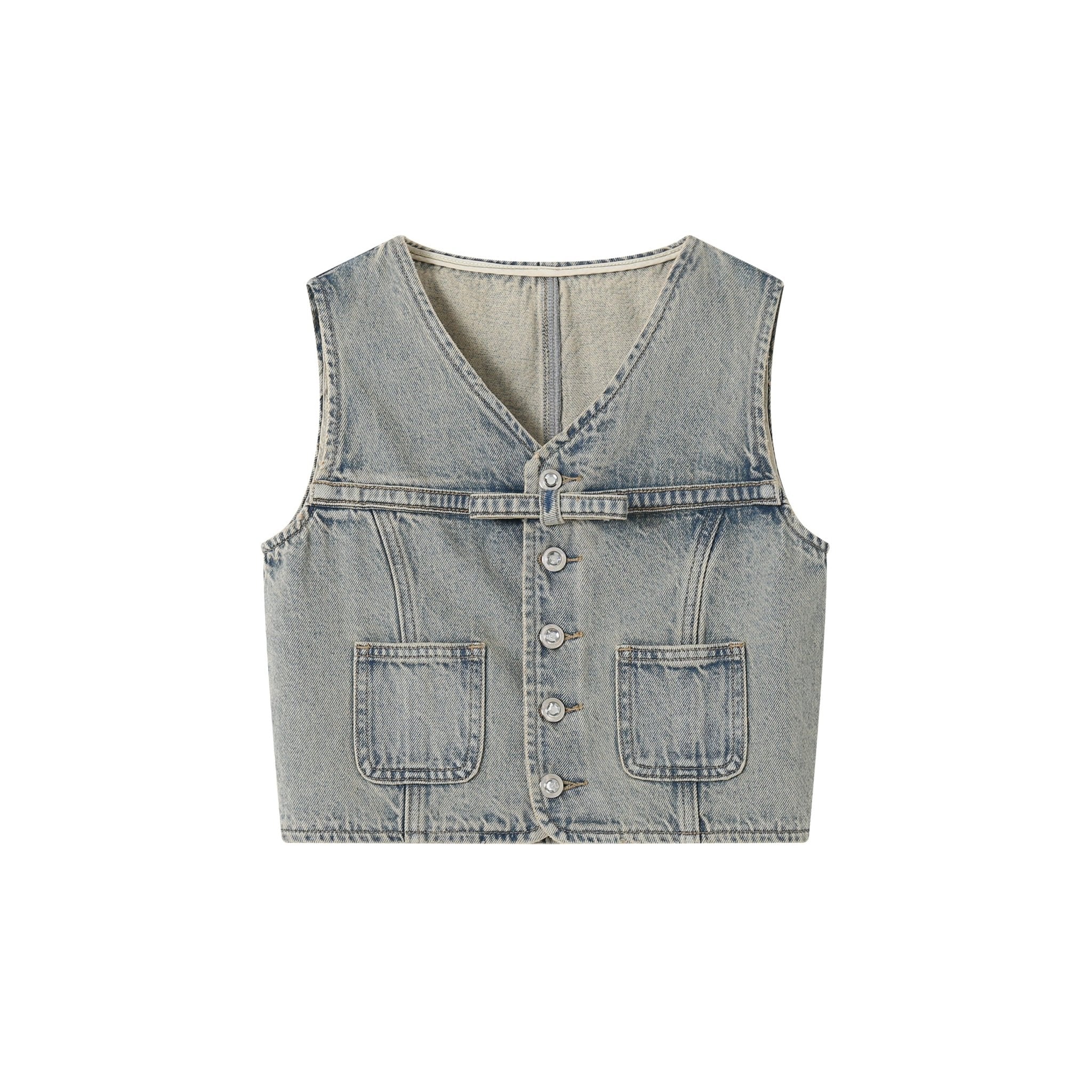 SOMESOWE Vintage Washed Denim Vest | MADA IN CHINA