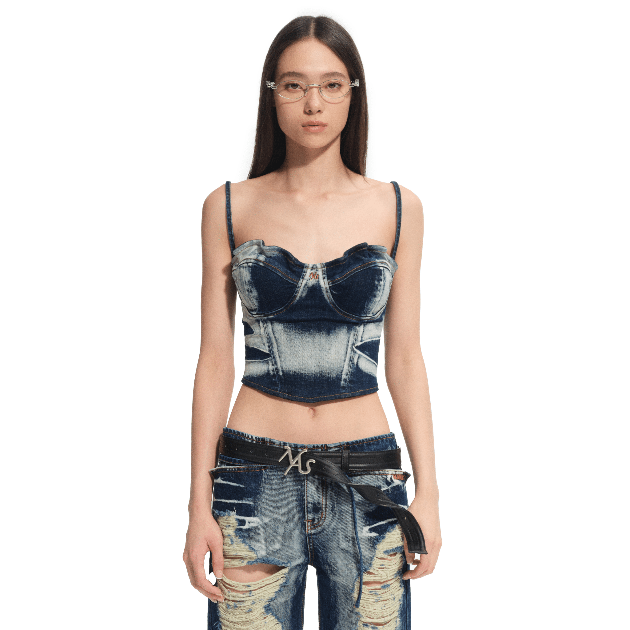 NAWS Volcanic Structured Bustier in Blue | MADAX