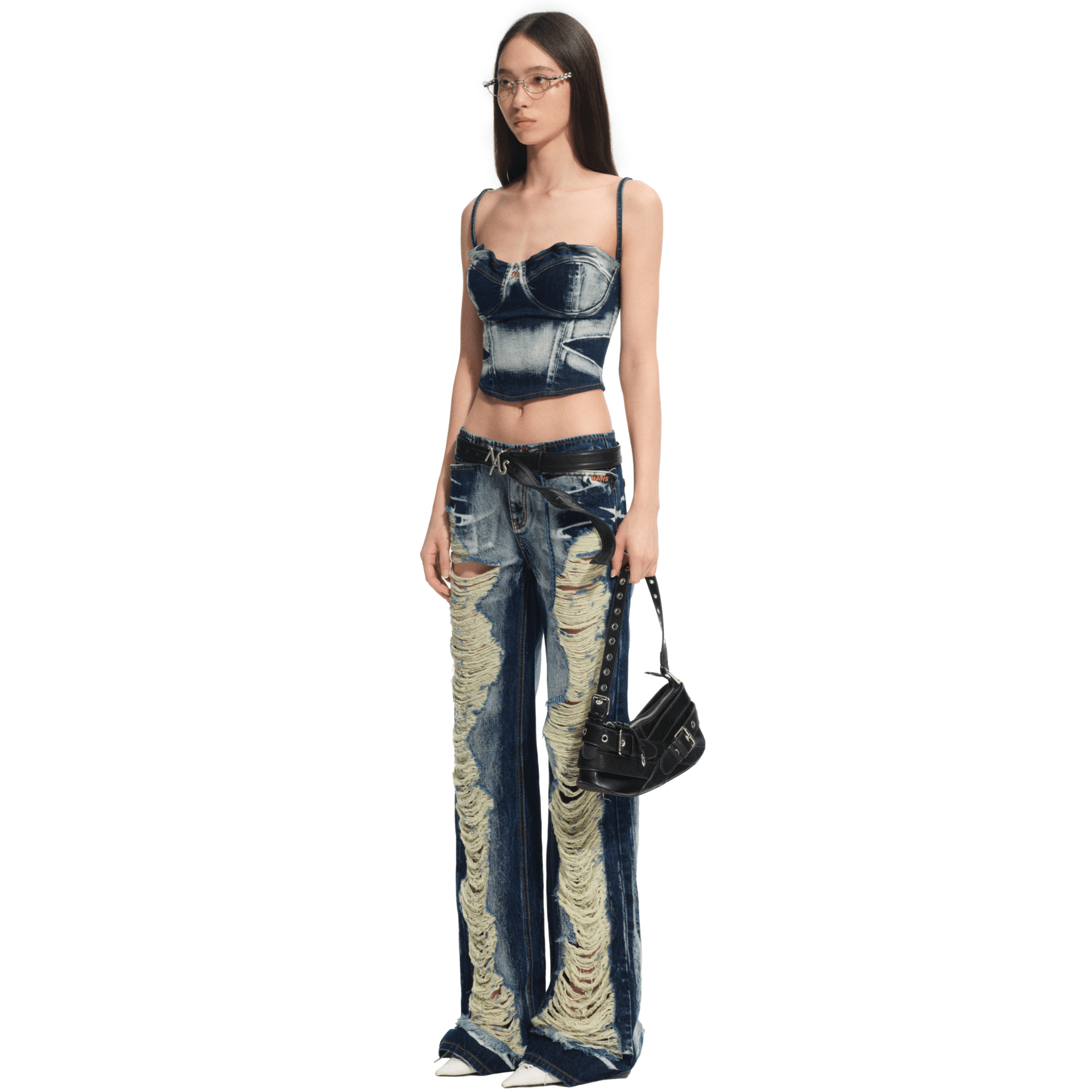 NAWS Volcanic Structured Bustier in Blue | MADAX