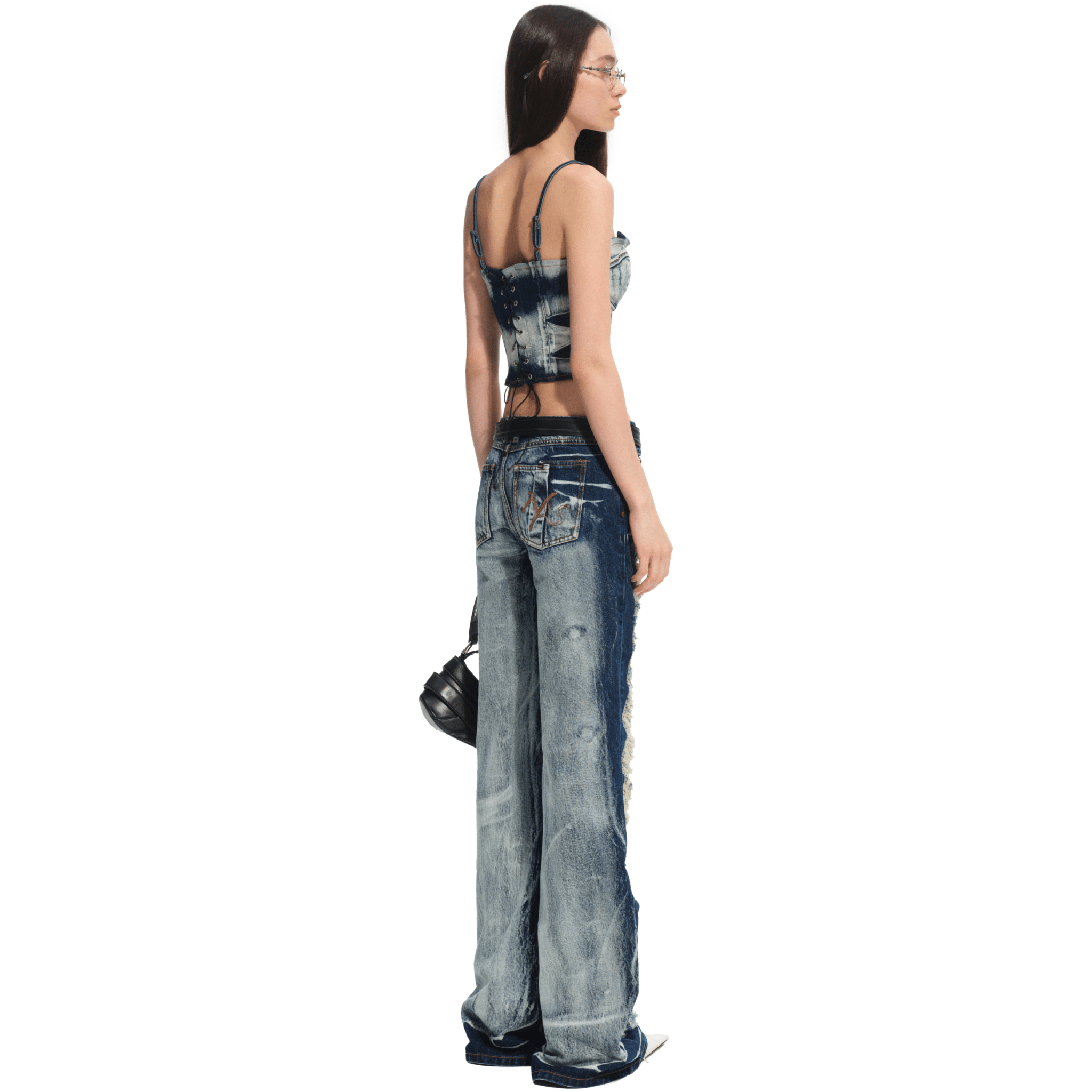 NAWS Volcanic Structured Bustier in Blue | MADAX