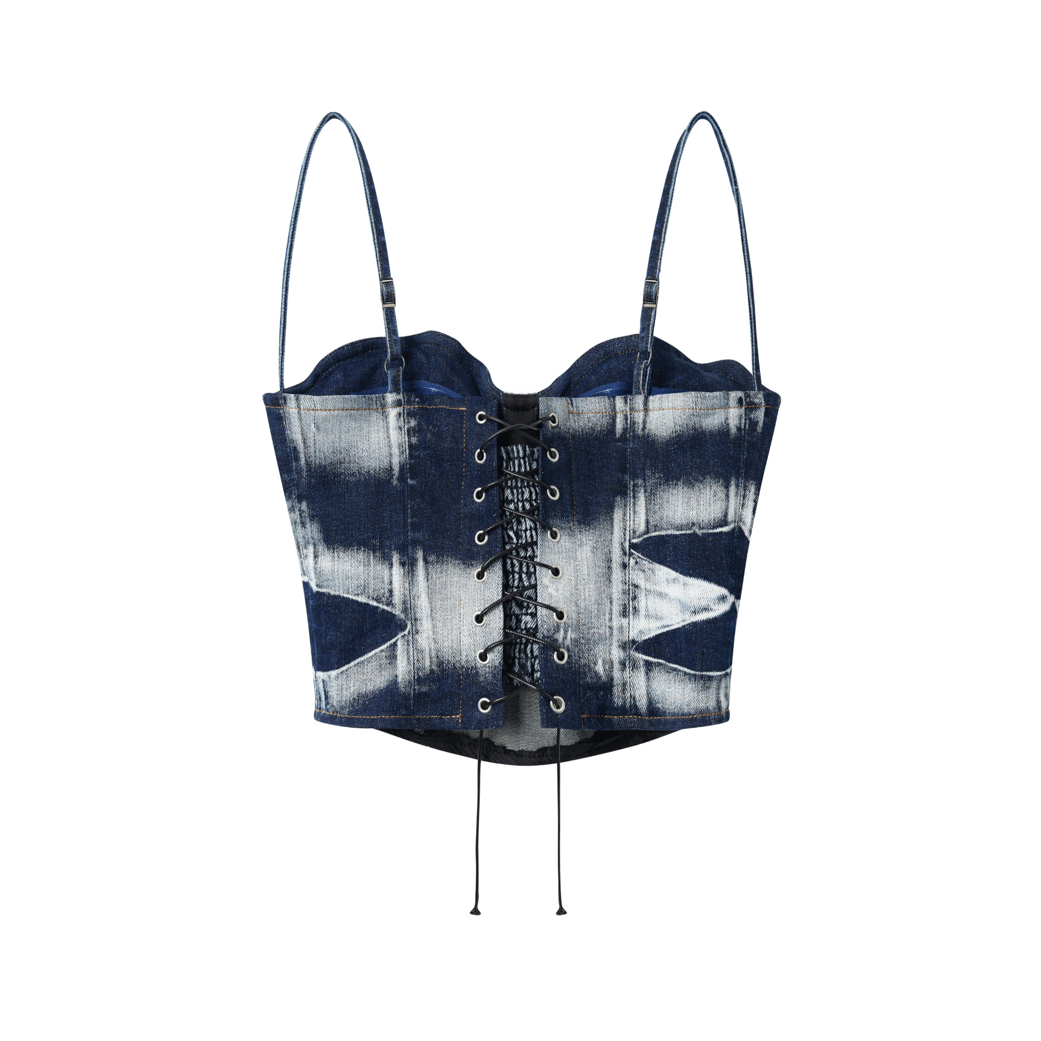 NAWS Volcanic Structured Bustier in Blue | MADAX
