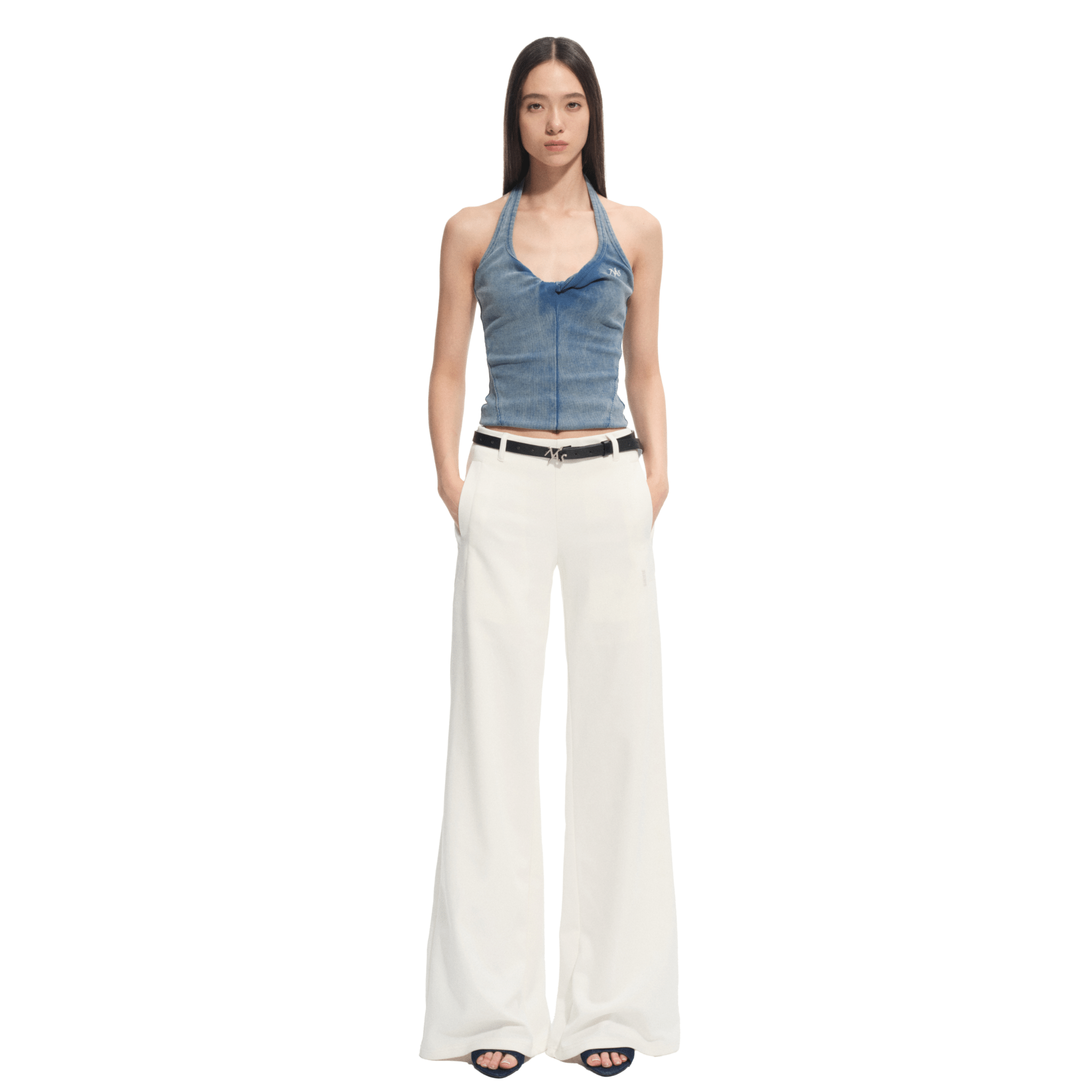 NAWS Volcano Halter Tank Top in Blue | MADAX