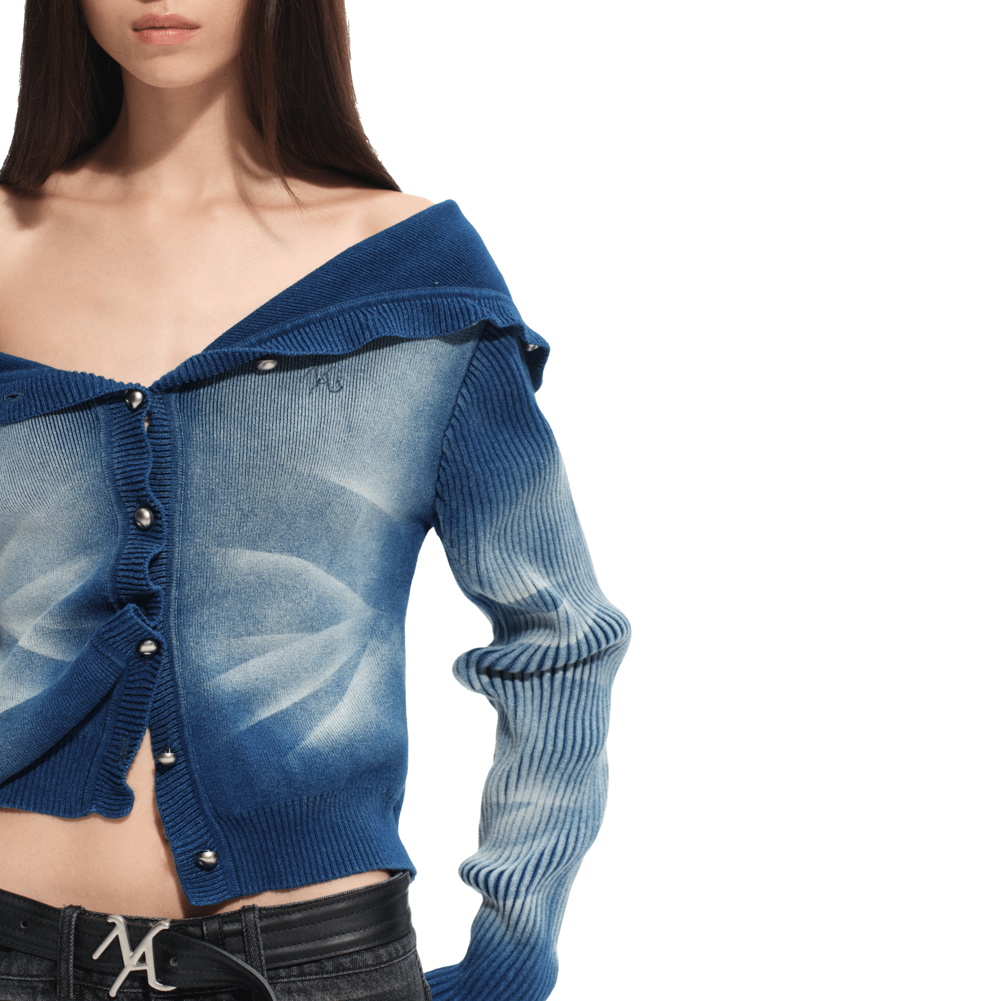 NAWS Volcano Knit Cardigan in Blue | MADAX