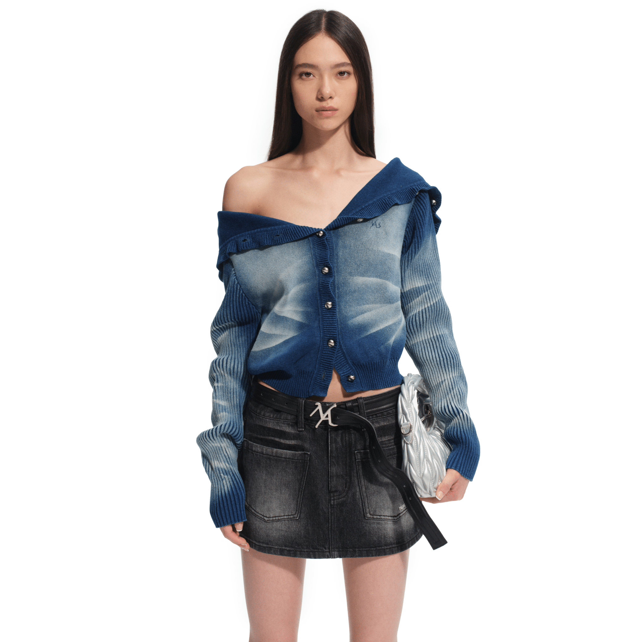 NAWS Volcano Knit Cardigan in Blue | MADAX